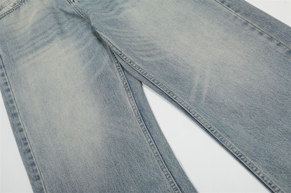 Jean Washed men's hip-hop trendy loose-fitting flared jeans Size US 32 / EU 48 - 4 Thumbnail
