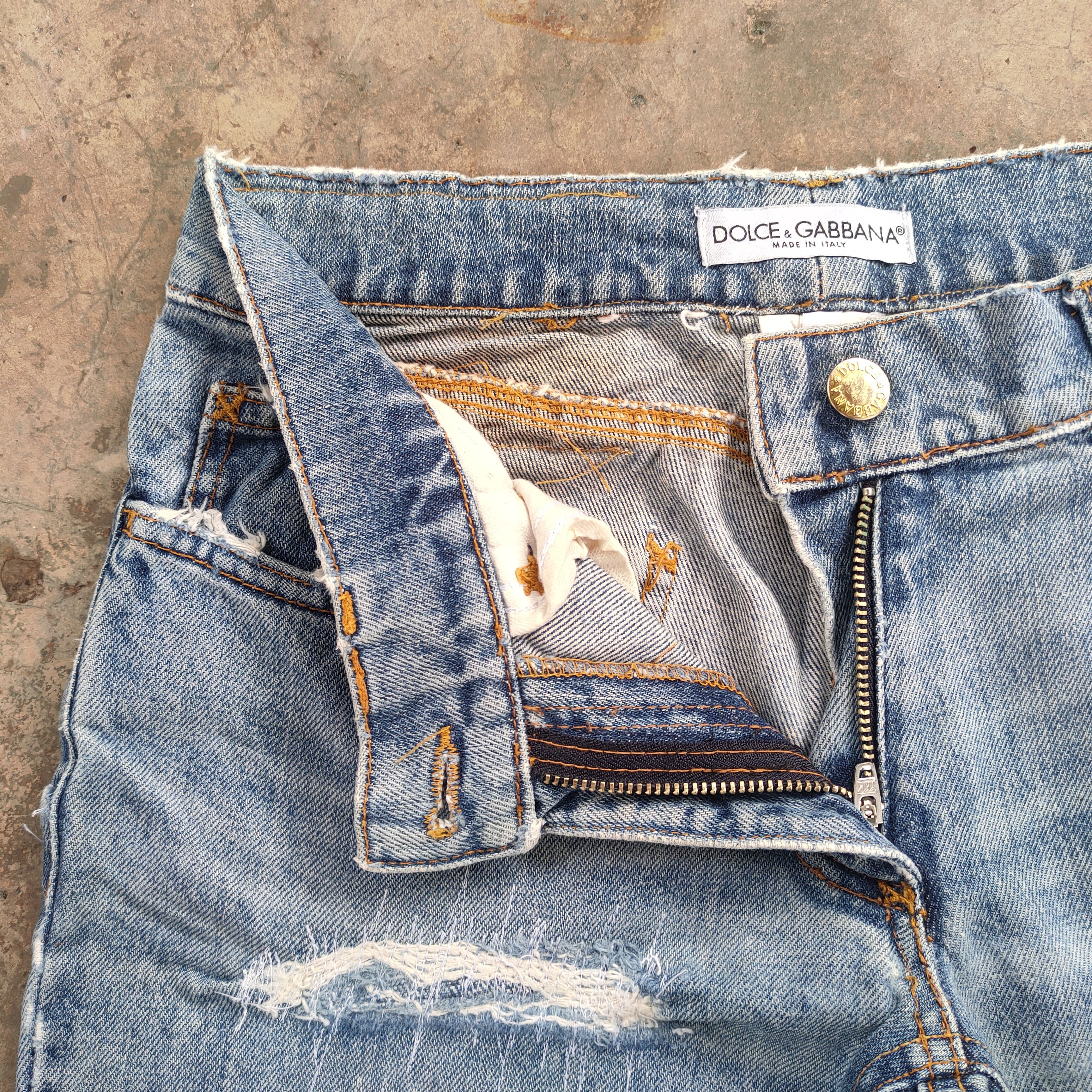 Dolce & Gabbana FLARE💥 DOLCE & GABBANA FADED WOMAN RIPPED DENIM JEAN PANTS Size US 28 / EU 44 - 8 Thumbnail