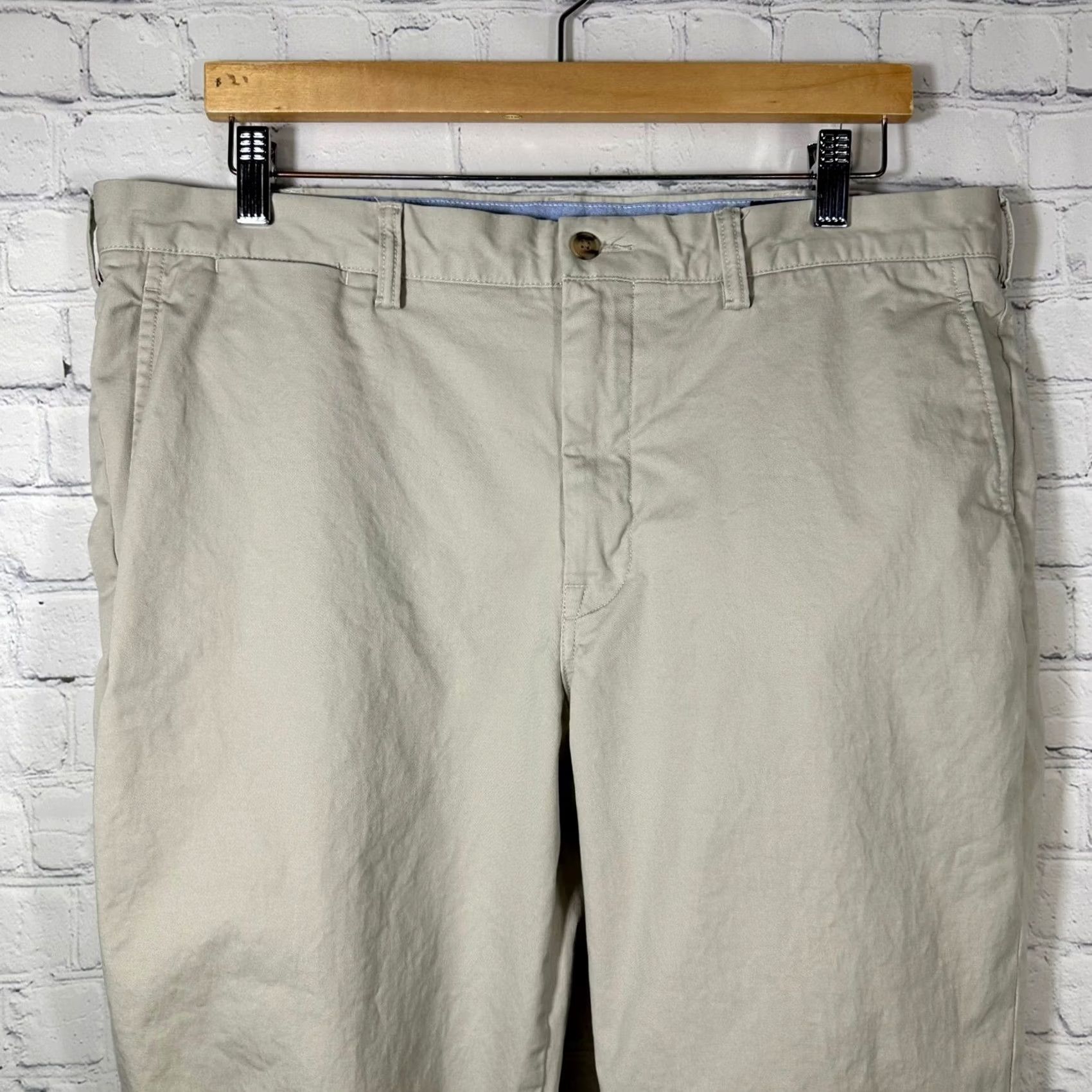 Polo Ralph Lauren Polo Ralph Lauren Mens Chino Pants 36 Tan Khaki Straight Leg Cotton Twill Button Zip Front Flat Front Pockets Embroidered Pony Logo Beige N/A Size US M / EU 48-50 / 2 - 2 Thumbnail