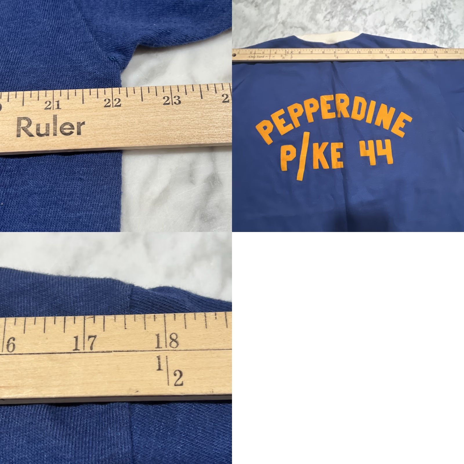 Vintage VINTAGE Pepperdine University “Bruce” Sports Ringer T Shirt XL Blue Men Size US XL / EU 56 / 4 - 10 Thumbnail
