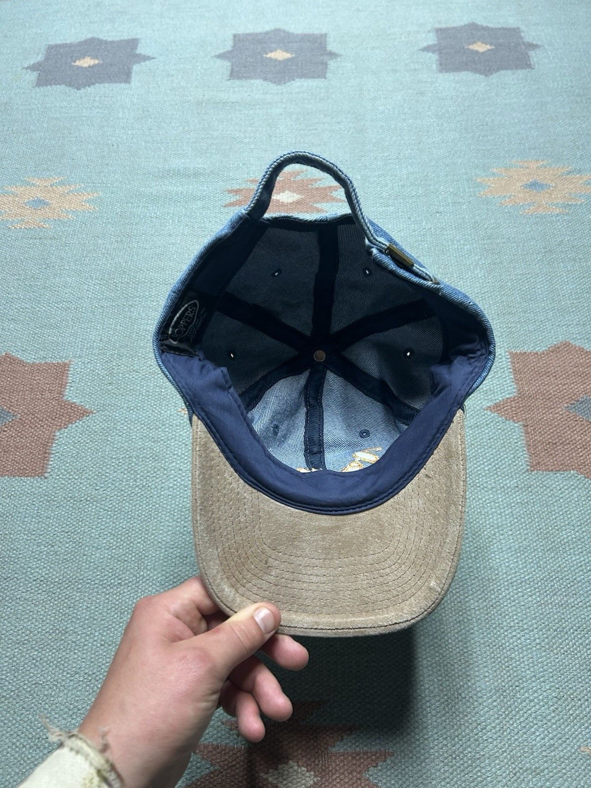 Vintage Vintage hat Vermont denim embroidered suede bill adjustable Size ONE SIZE - 6 Thumbnail