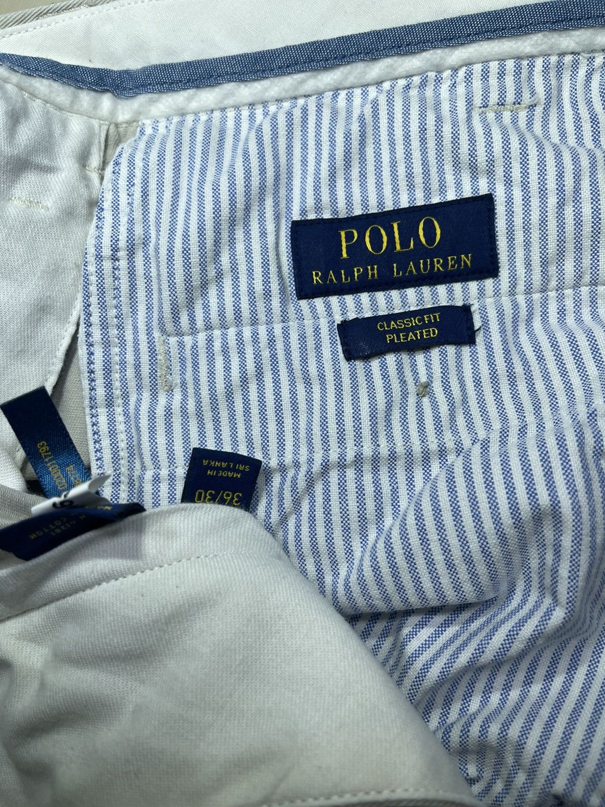 Polo Ralph Lauren Polo Ralph Lauren Chino Pant 36x30 Beige Classic Fit Pleated Size US 36 / EU 52 - 7 Thumbnail