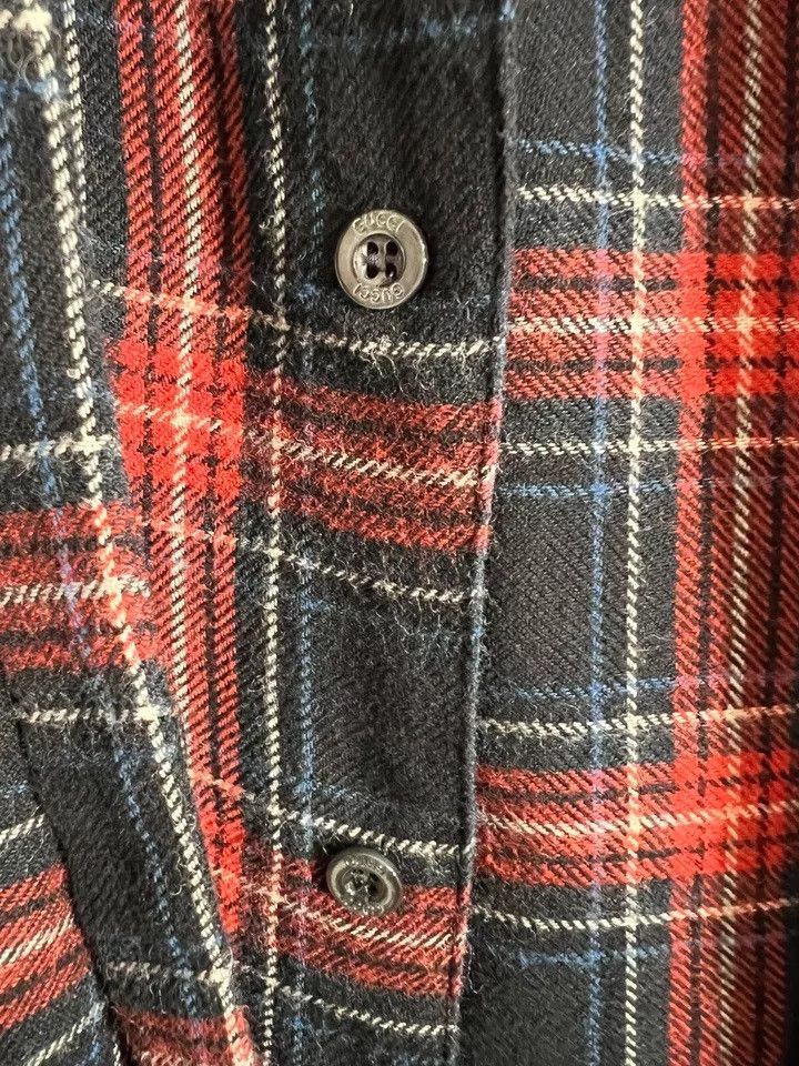 Gucci GUCCI Cambridge Flannel Long Sleeve Shirt Collar Red 52 Size US L / EU 52-54 / 3 - 4 Thumbnail