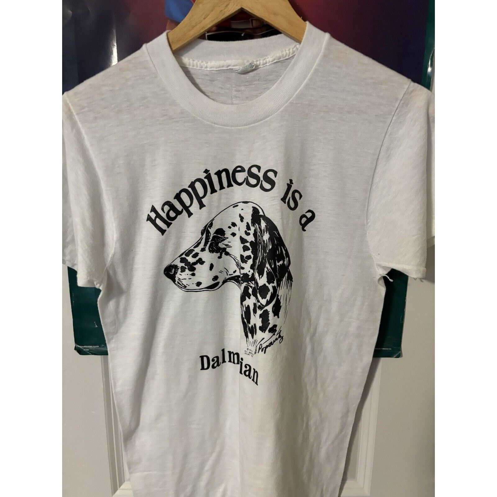 Other vintage 70s happiness is a dalmations Tshirt white rare nice Size US S / EU 44-46 / 1 - 5 Thumbnail