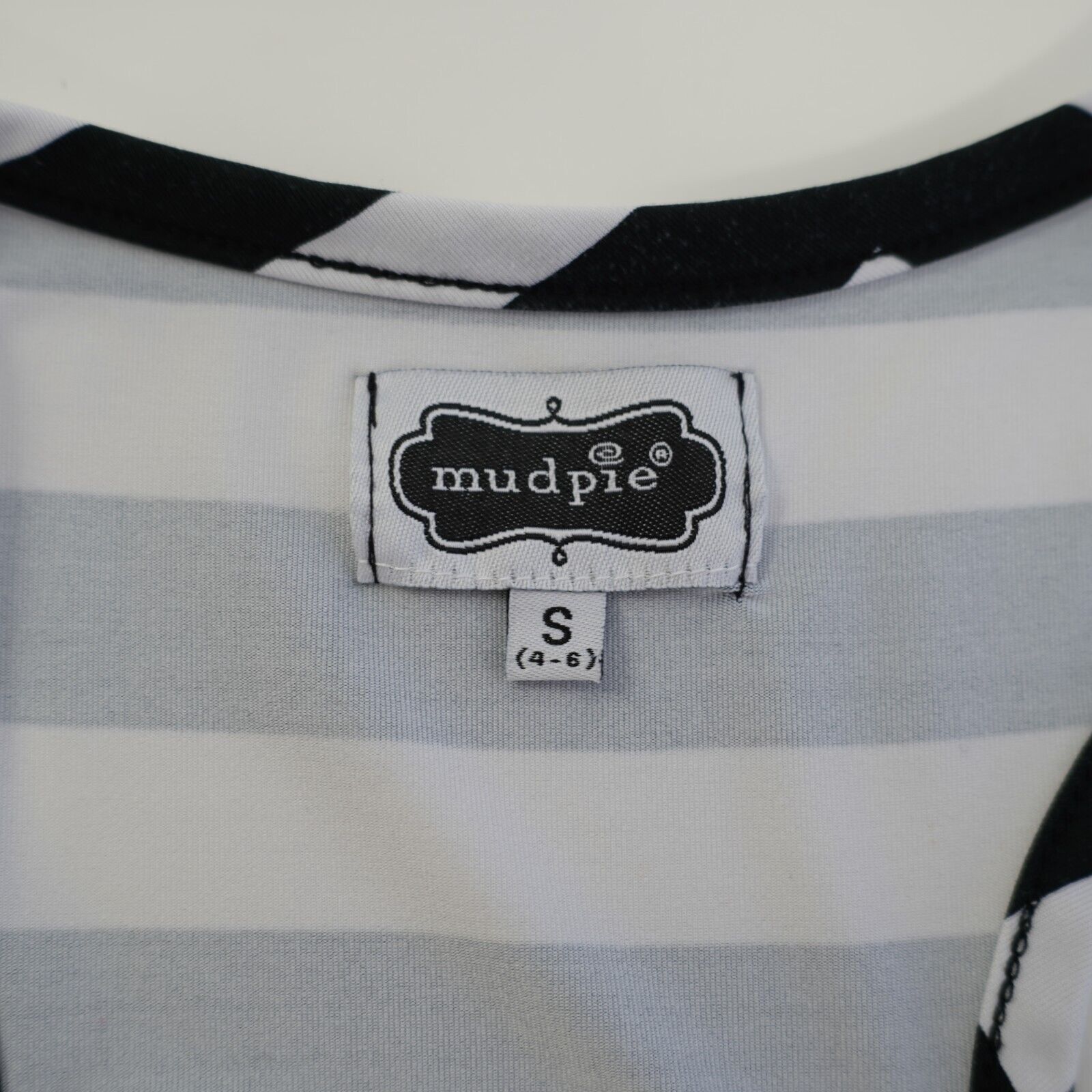 Designer Magpie Blue Small White Striped Plunging Neck Scrunch Belt D Size S / US 4 / IT 40 - 8 Thumbnail