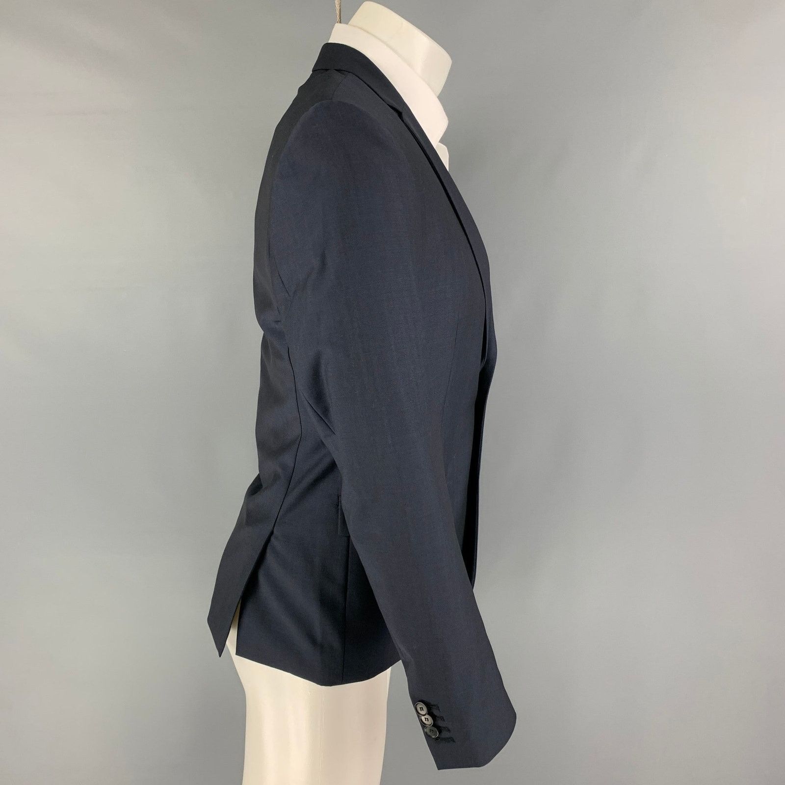 The Kooples THE KOOPLES Size 36 Navy Wool Mohair Notch Lapel Sport Coat Size 36R - 2 Thumbnail