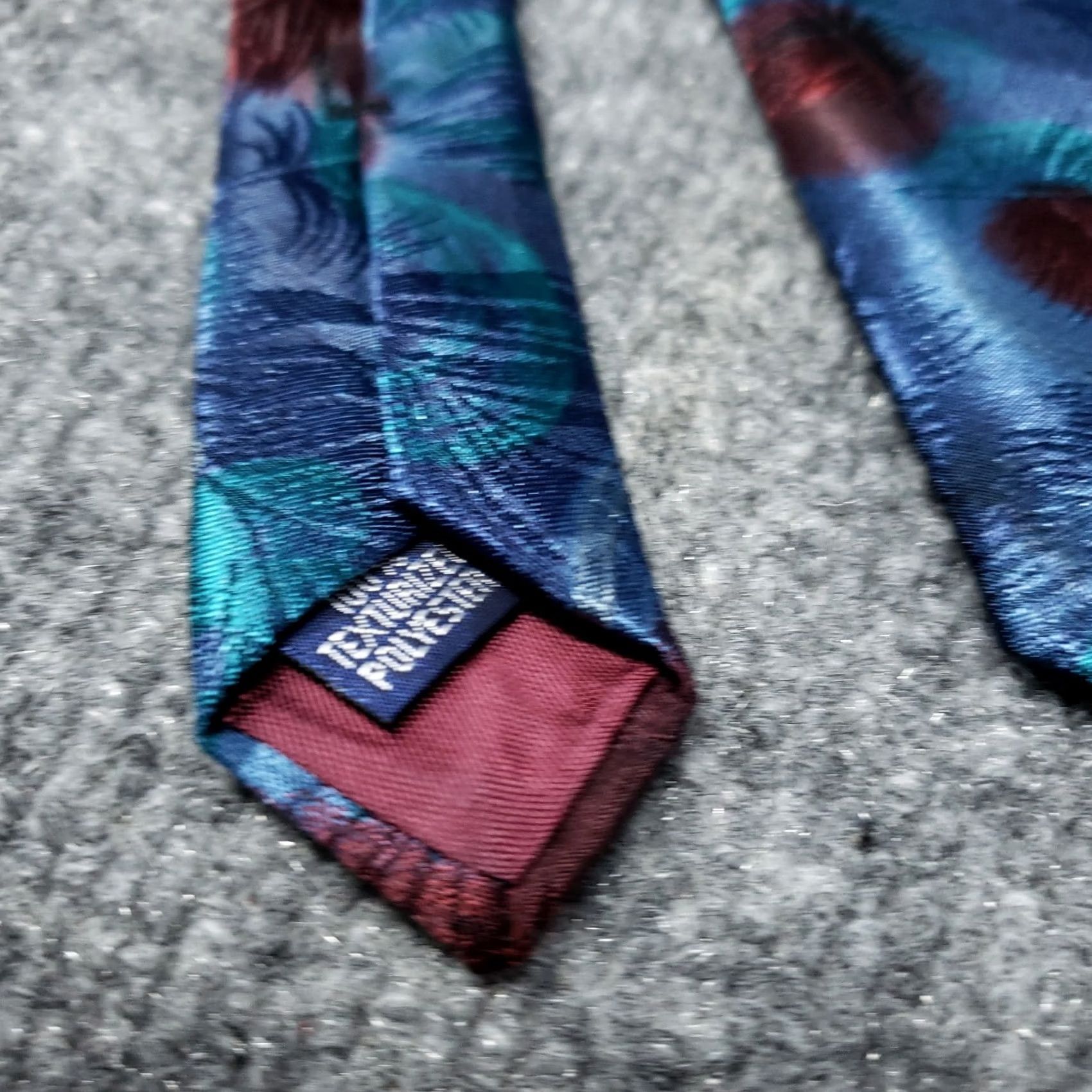 McGregor VINTAGE McGregor Tie Mens Blue Leaves Textured Necktie Designer USA Size ONE SIZE - 3 Thumbnail