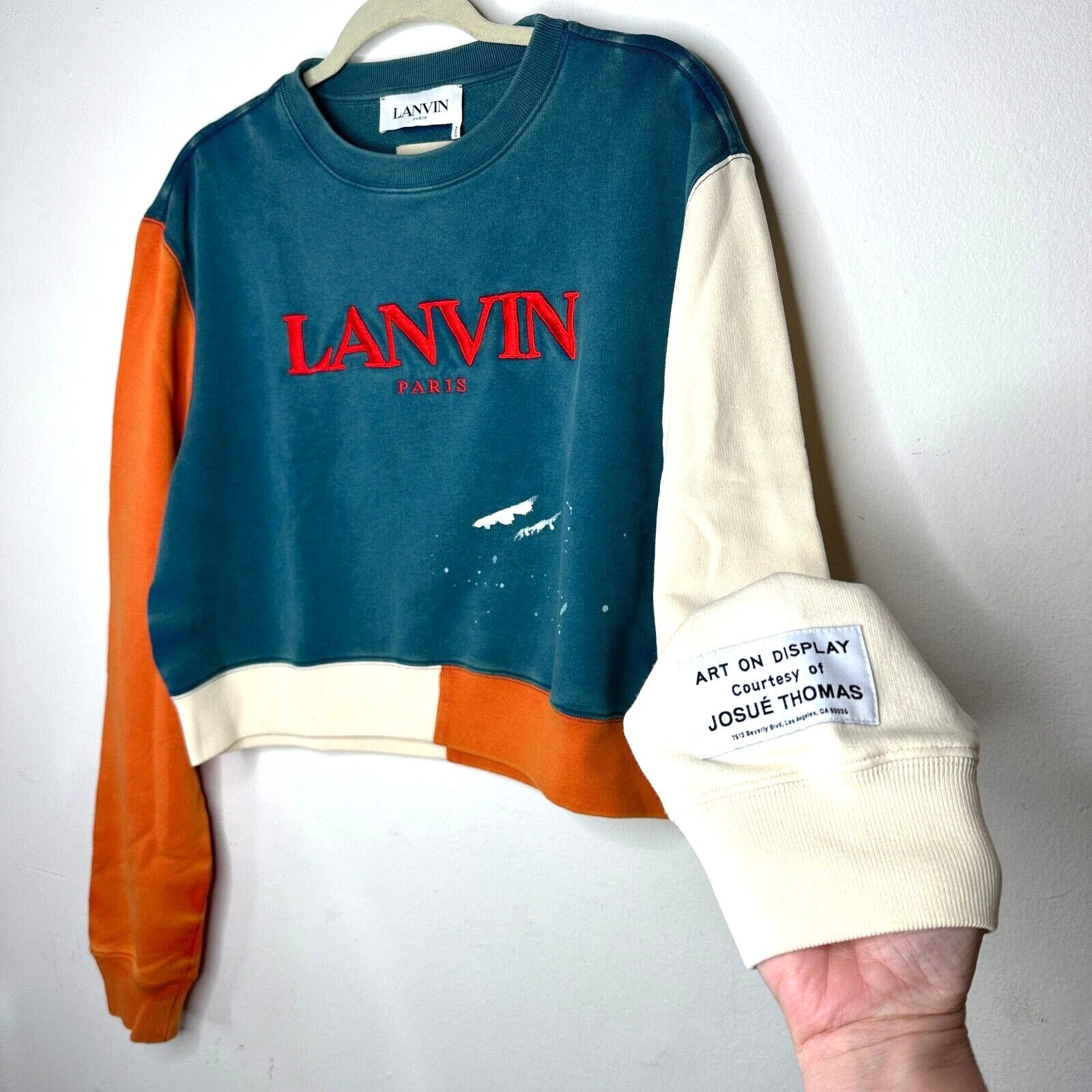Lanvin Gallery Dept. x Lanvin Orange Cream & Teal Logo Sweatshirt S Size S / US 4 / IT 40 - 1 Thumbnail