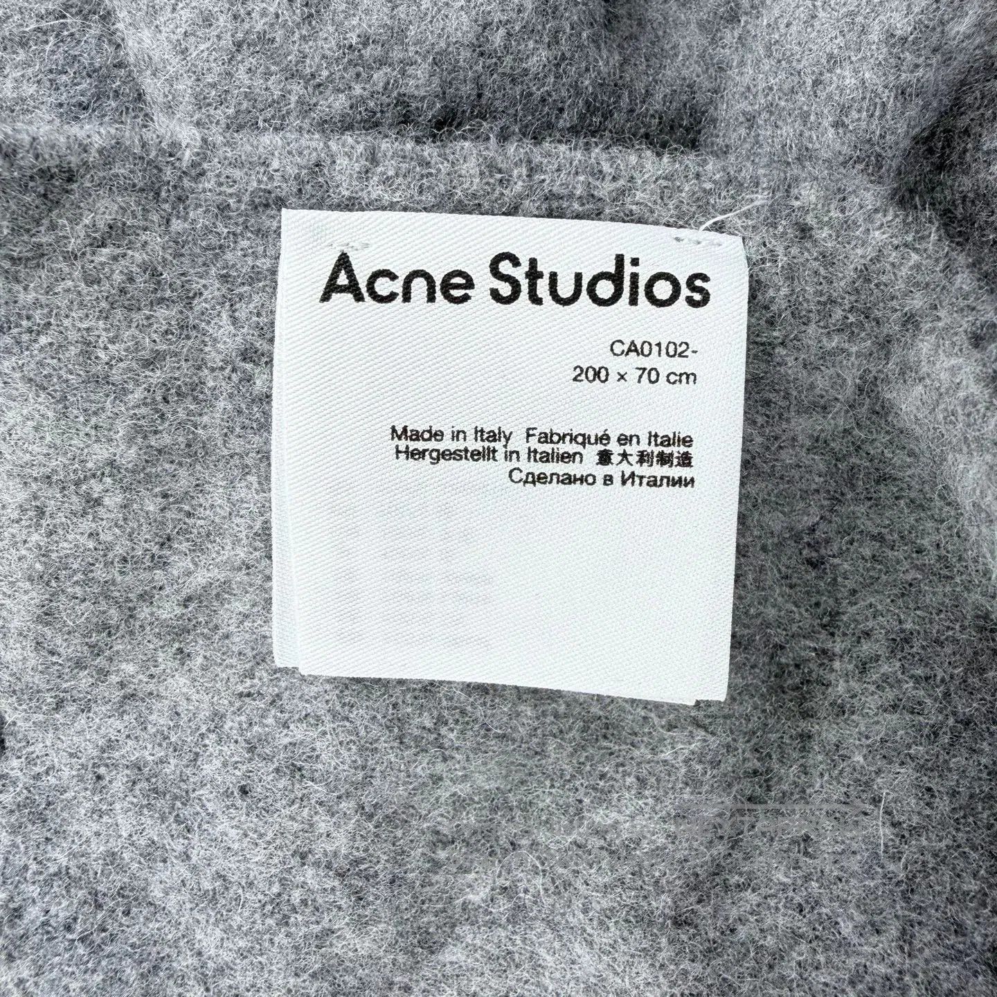 Acne Studios Acne Studios Heather Gray Wool Fringed Scarf. Size ONE SIZE - 5 Thumbnail