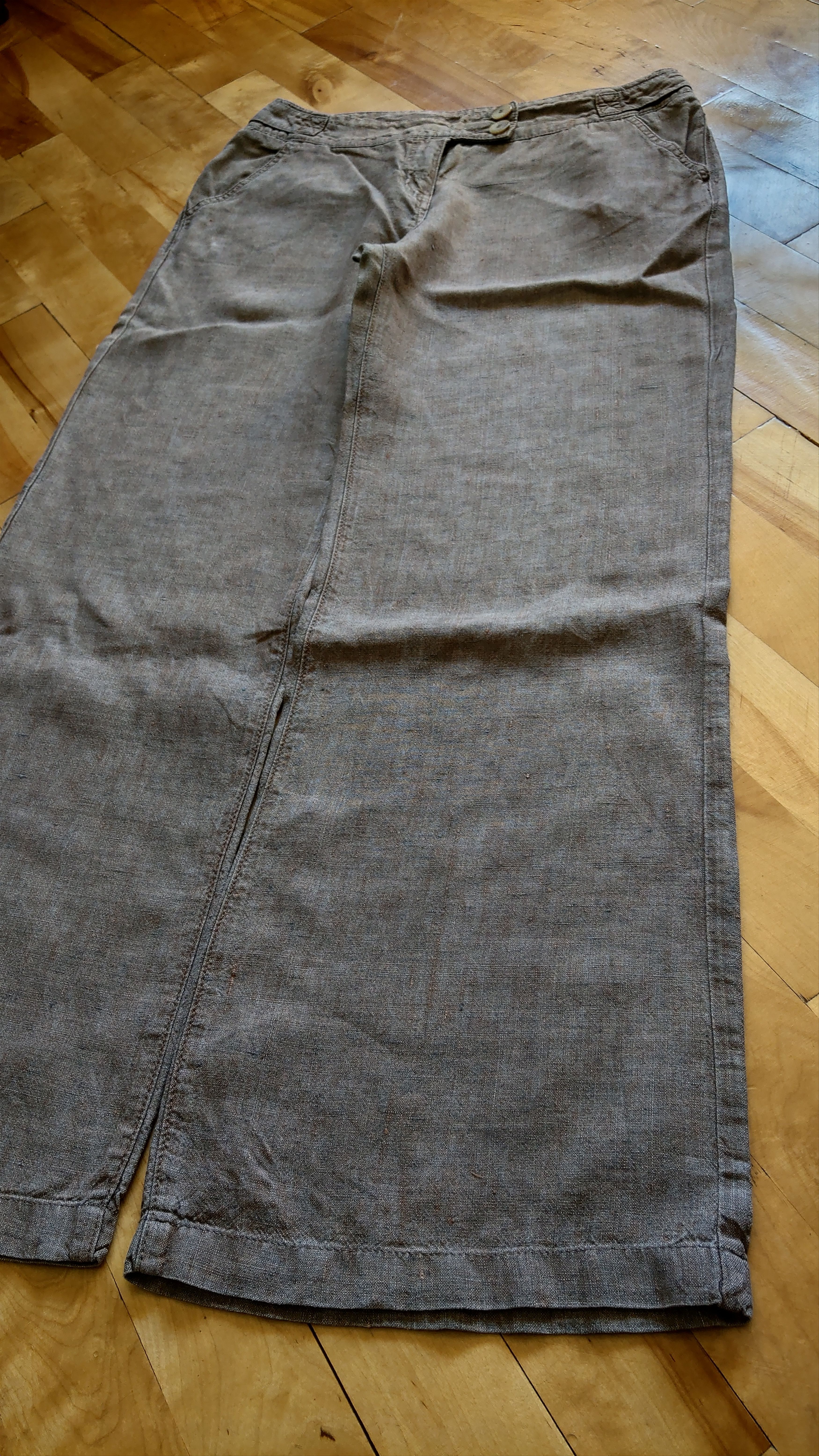 Vintage 100% Linen Pants Flared Goth Baggy Minimalist y2k Vintage 32 Size US 32 / EU 48 - 2 Thumbnail