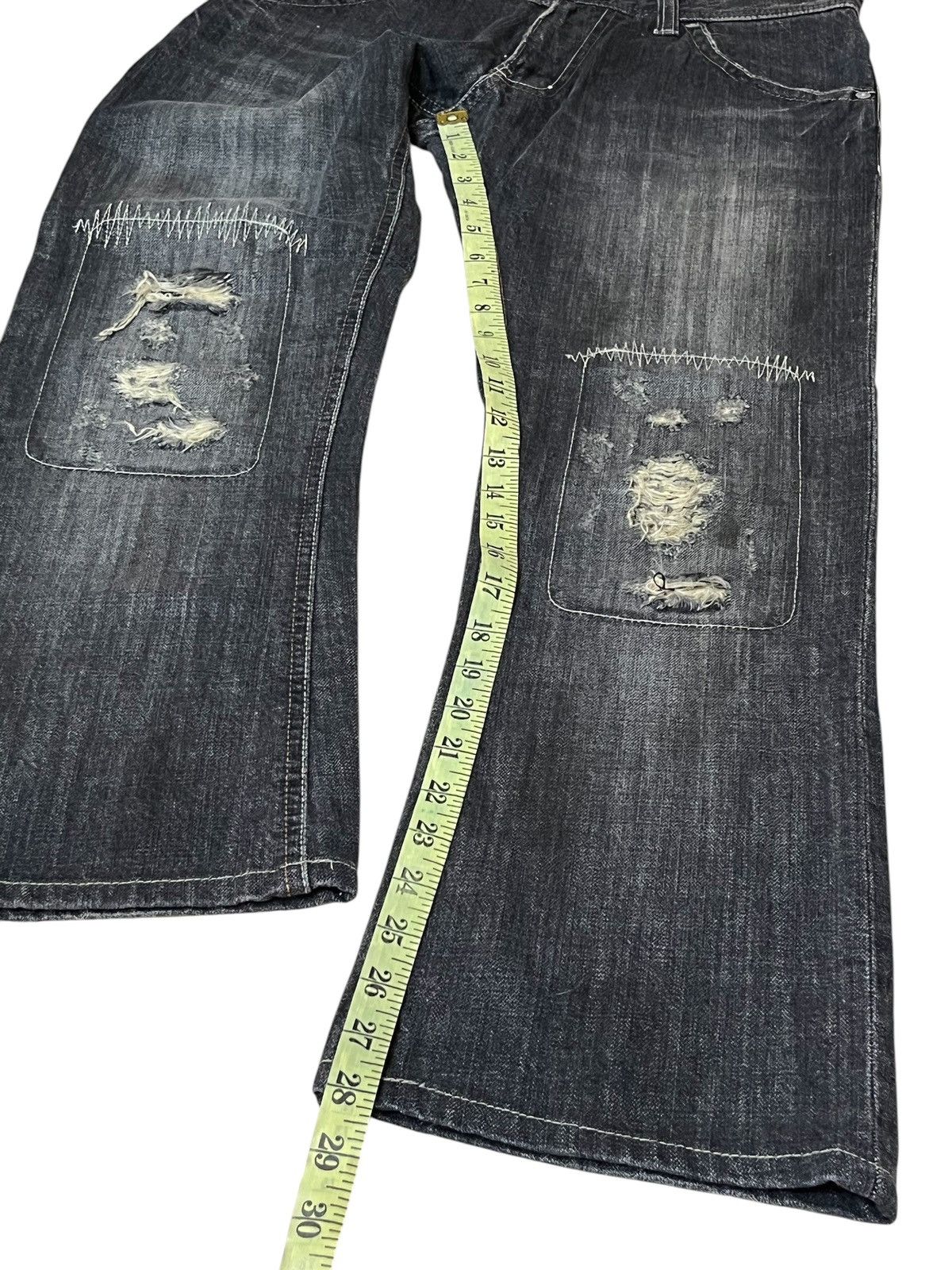 Issey Miyake ARCHIVAL VINTAGE TETE HOMME DISTRESSED PATCHWORK STYLE JEANS Size US 30 / EU 46 - 15 Thumbnail
