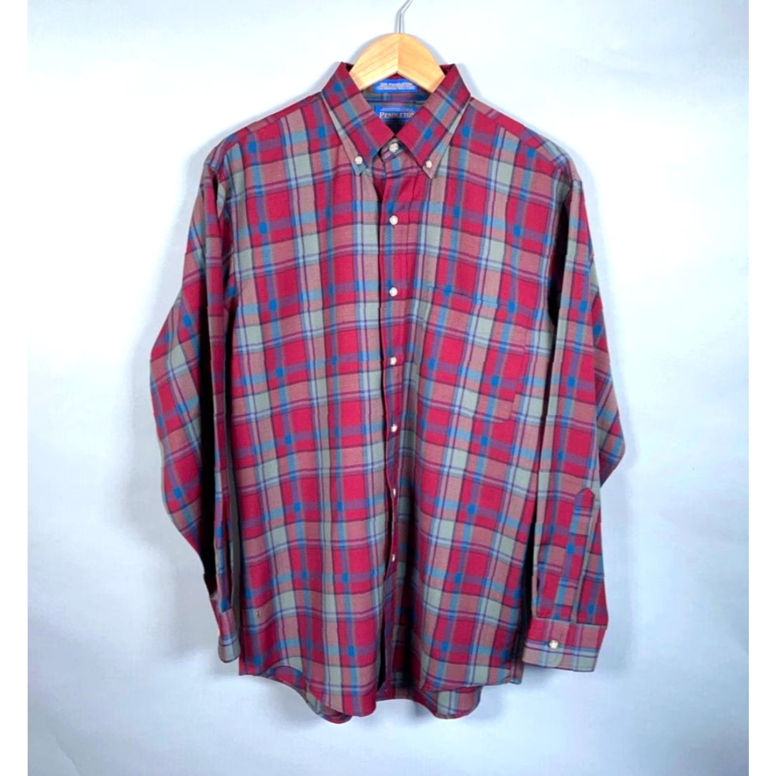 Pendleton VINTAGE Pendleton Shirt Men Medium Red Gray Plaid Wool Flannel Button-Up Collared long sleeve Casual Workwear Mens Regular Vintage Retro Size US M / EU 48-50 / 2 - 2 Thumbnail