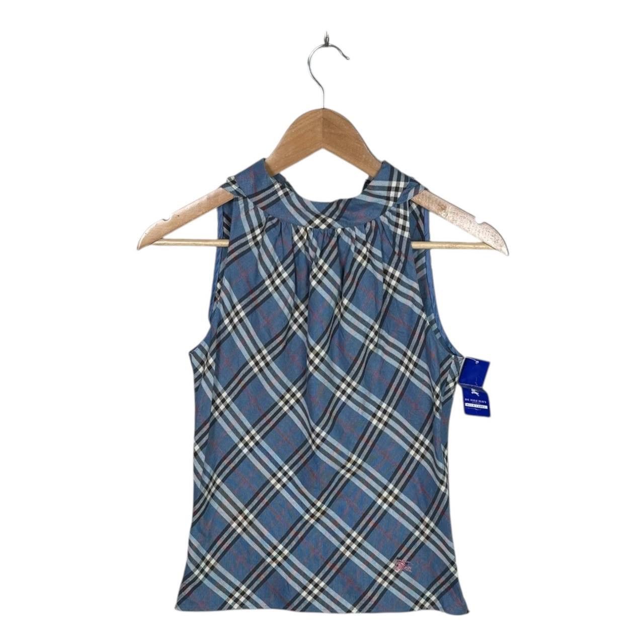 Burberry NWT Burberry Blue Label Plaid Tie Neck Top Size 36 Y2K Japan Size S / US 4 / IT 40 - 1 Thumbnail