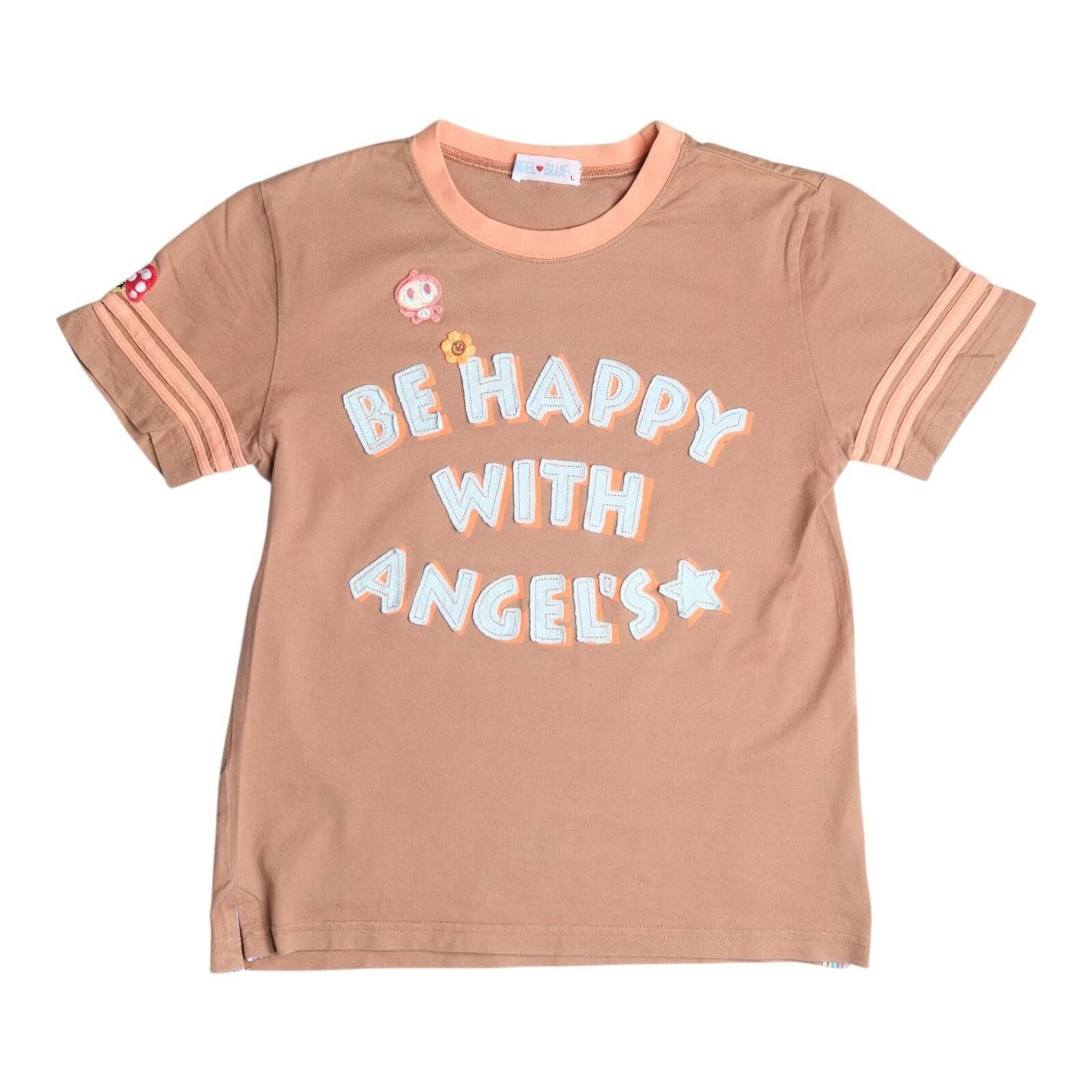 Angel Blue Angel Blue "Be Happy With Angel's" Brown Tee Size ONE SIZE - 1 Thumbnail
