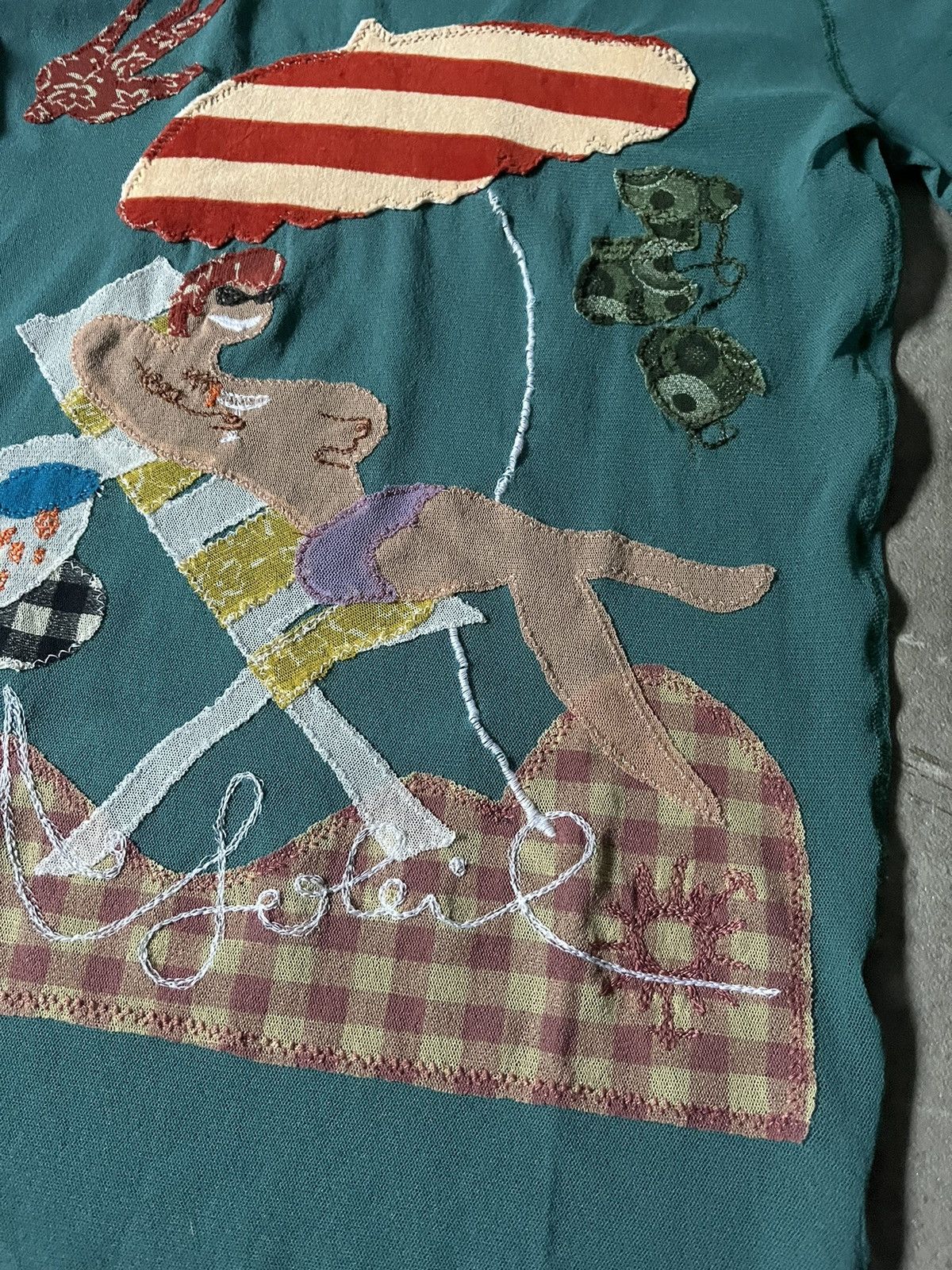 Jean Paul Gaultier Vintage Jean Paul Gaultier mesh T-shirt turquoise Size M / US 6-8 / IT 42-44 - 3 Thumbnail