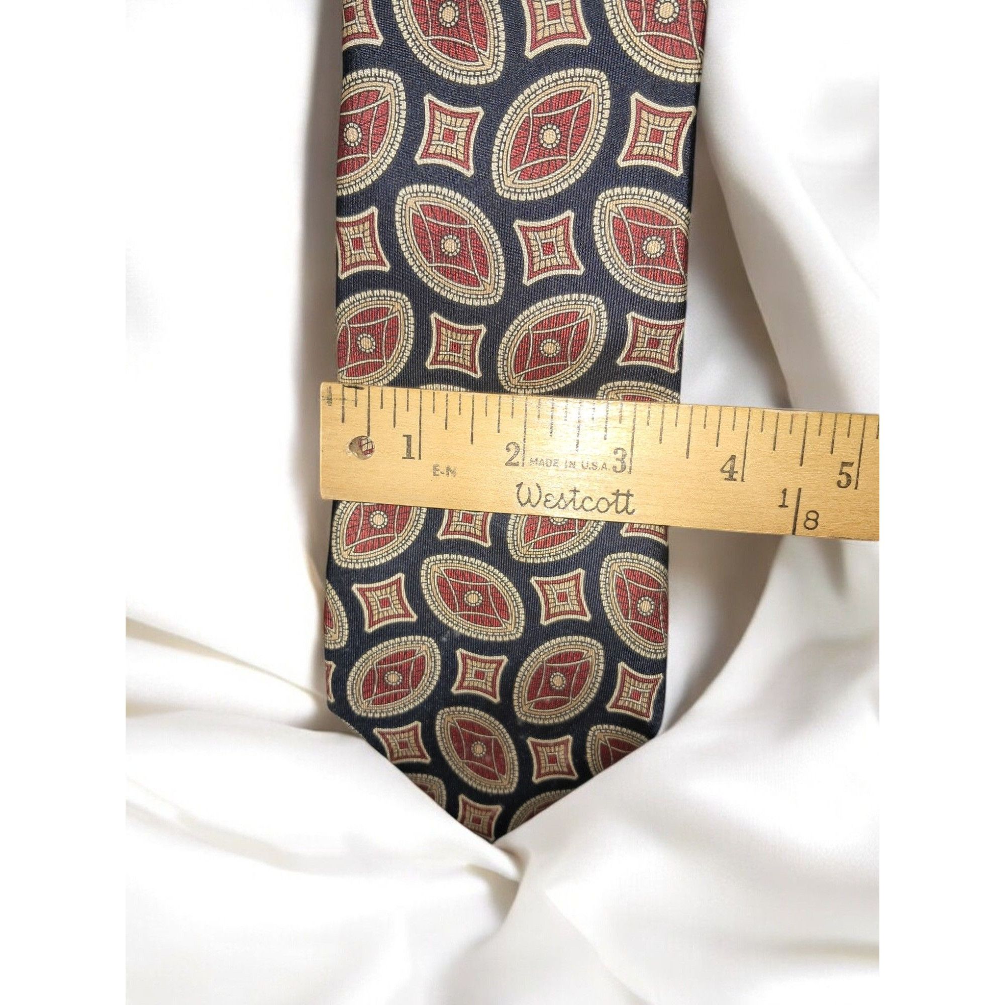 Other Gilbert & Lodge 100% Italian Silk Geometric Pattern Red, Gol Size ONE SIZE - 8 Thumbnail