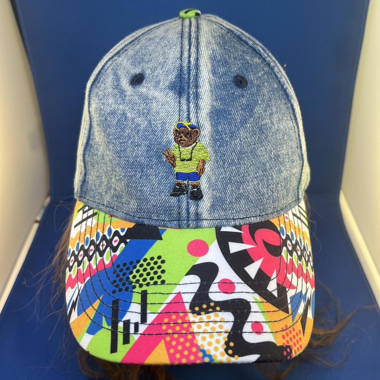 Designer Vibrant Denim Cap with Colorful Patterned Brim Size ONE SIZE - 3 Thumbnail
