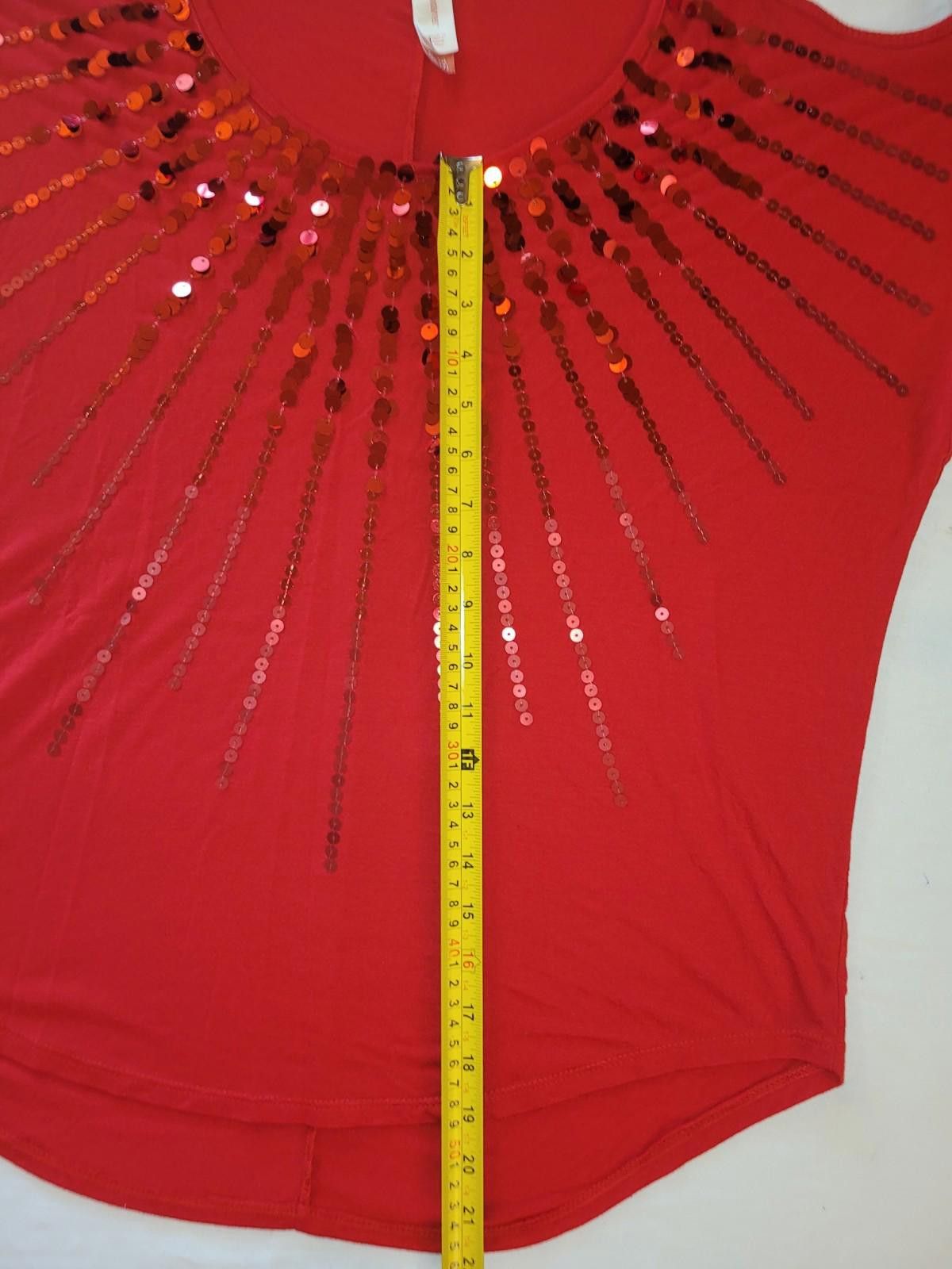 Designer No Boundries women's XL[15-17] sequin short sleeve blouse Size XL / US 12-14 / IT 48-50 - 3 Thumbnail