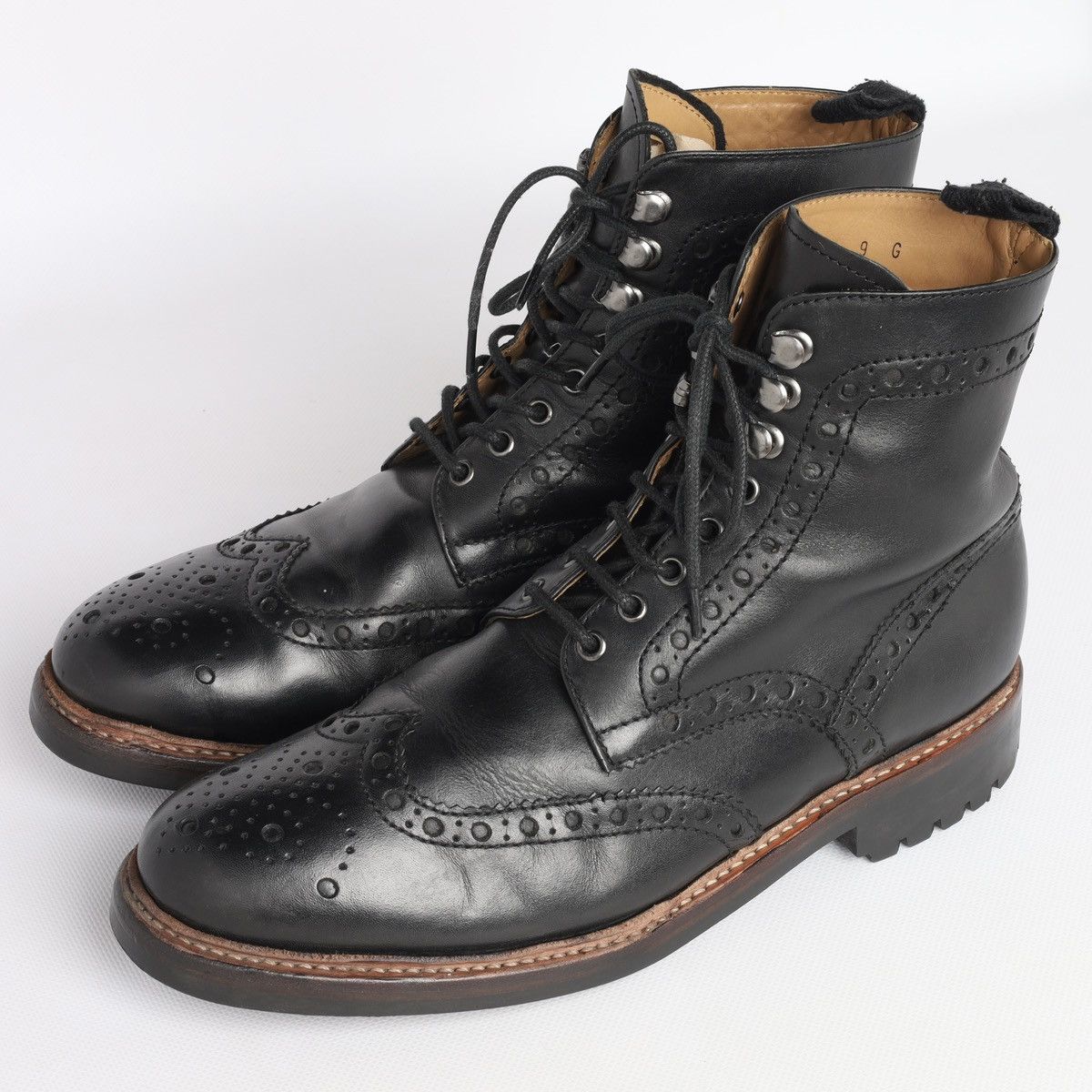 Grenson Grenson Fred Brogue Leather Shoes Boots Black Size US 10 / EU 43 - 8 Thumbnail