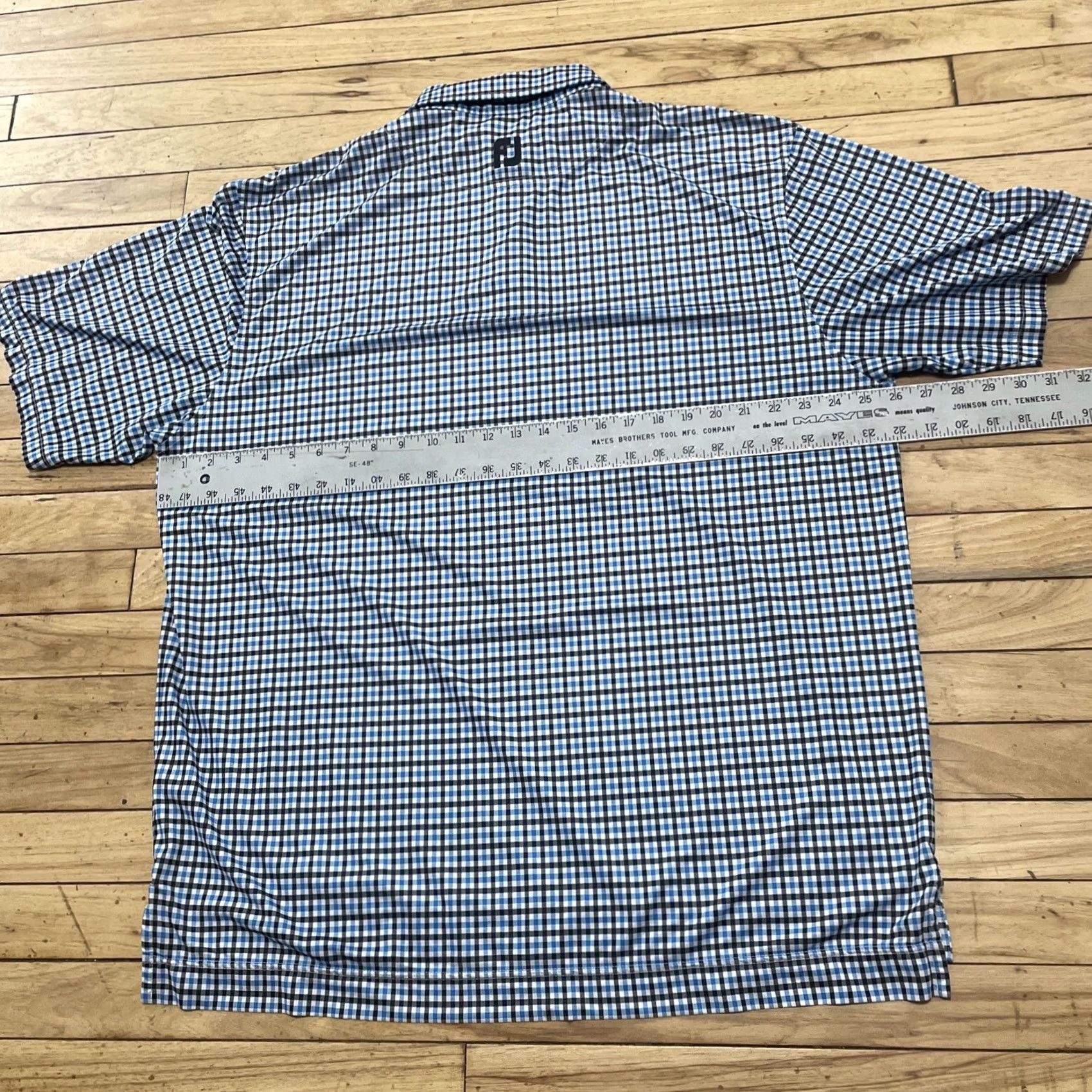 Footjoy FootJoy Polo Shirt Men L Blue Black Check Plaid Preppy Golf Jersey Stretch FJ L Size US L / EU 52-54 / 3 - 7 Thumbnail