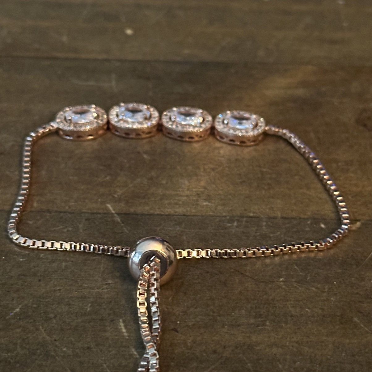 Other Rose gold cubic zirconia adjustable slide bracelet Size ONE SIZE - 4 Thumbnail
