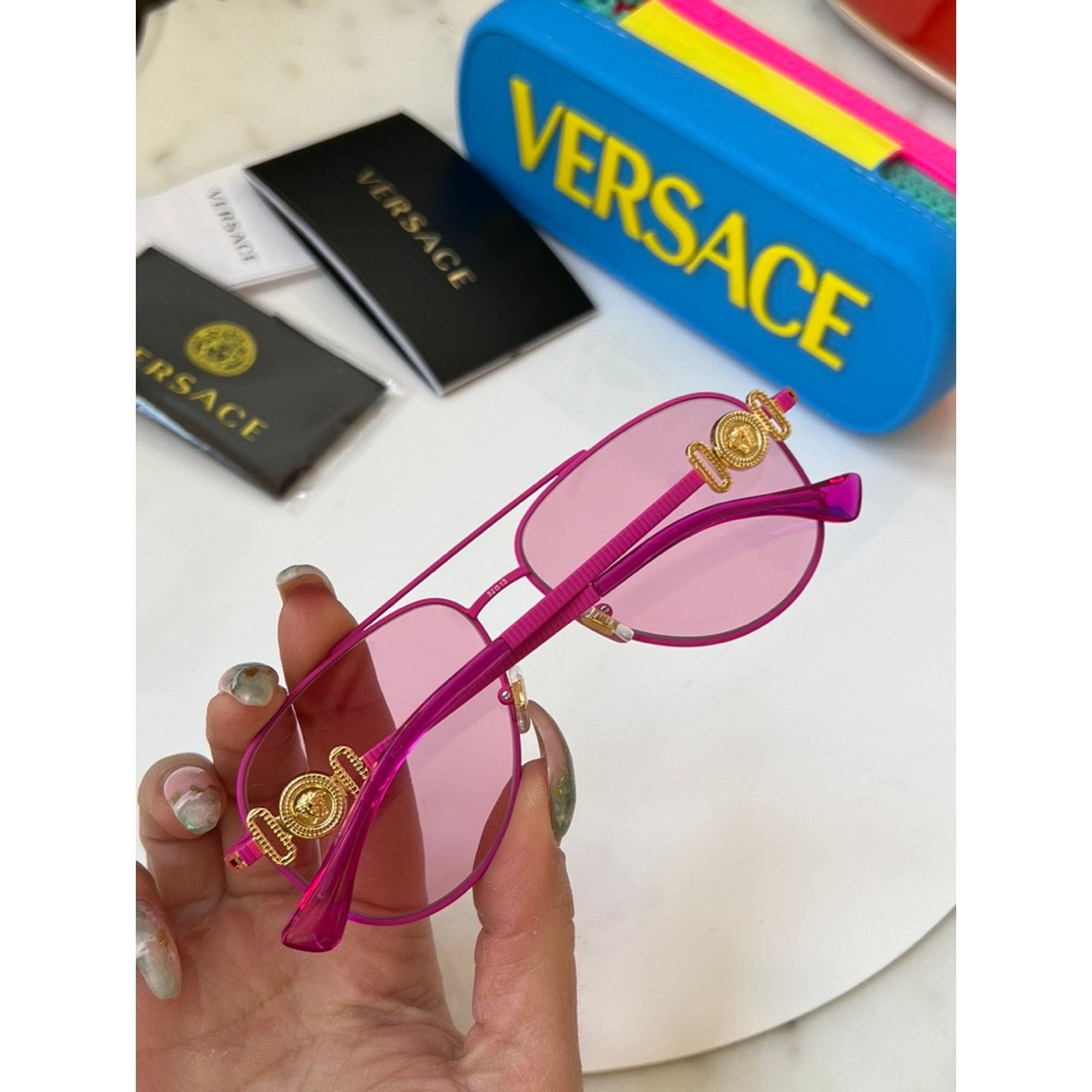 Versace NEW Versace Kids VK2002 Pink Aviator Sunglasses Size ONE SIZE - 3 Thumbnail