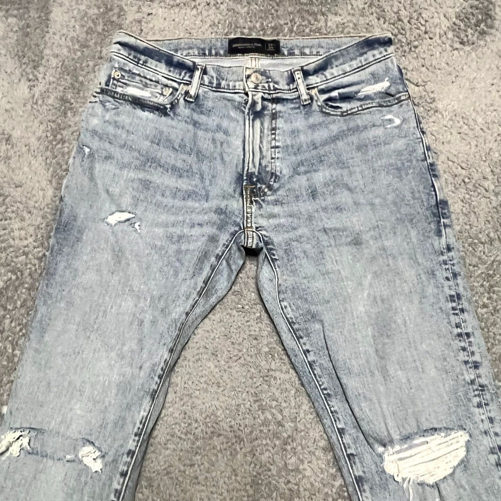 Abercrombie & Fitch Abercrombie & Fitch Jeans Mens 32 X34 Skinny Stretch Blue Denim Pants Distressed Skinny Jeans Mens 32 X34 Blue Denim Mens Distressed Size US 32 / EU 48 - 2 Thumbnail