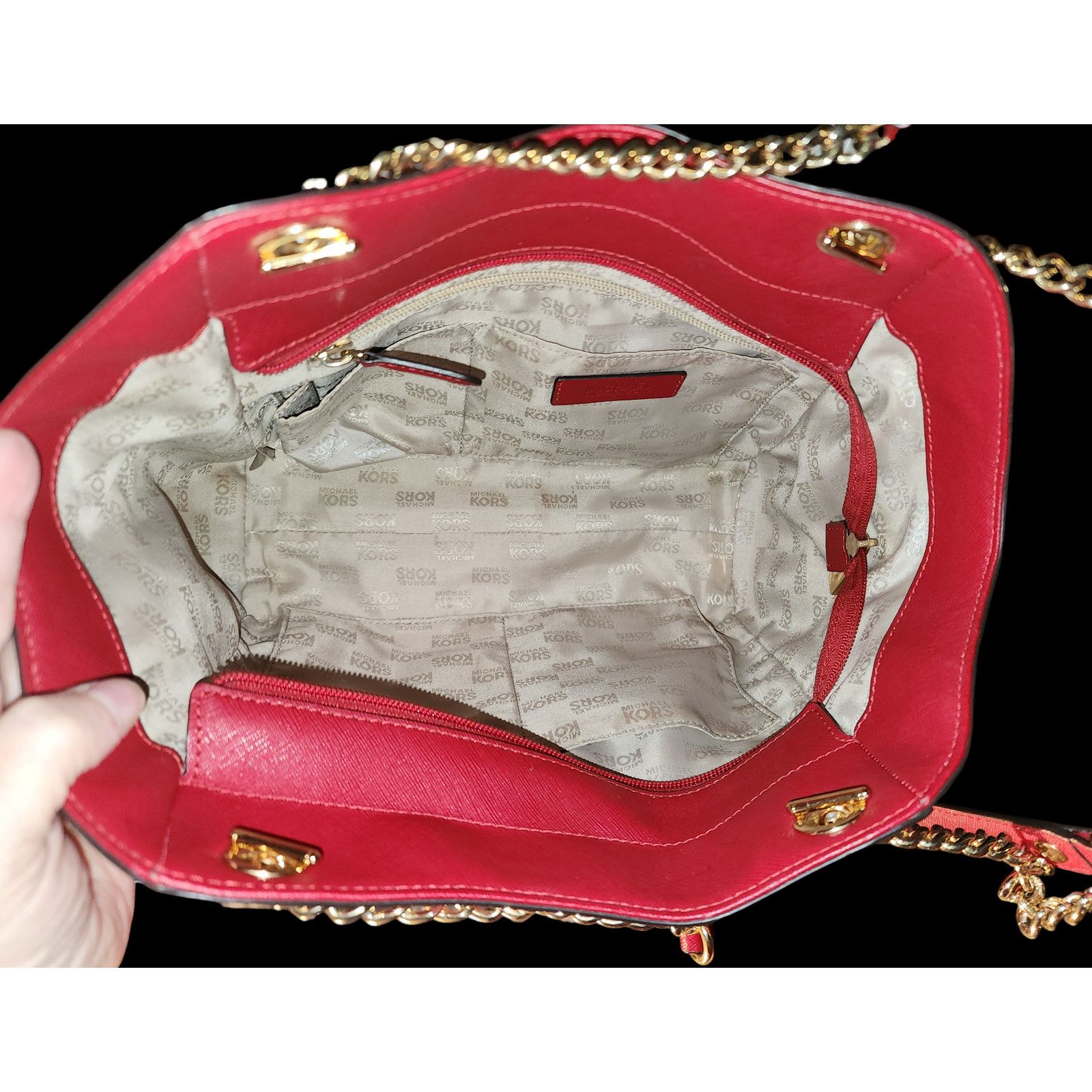 Michael Kors Michael Kors Jet Set red saffiano leather shoulder bag Size ONE SIZE - 3 Thumbnail