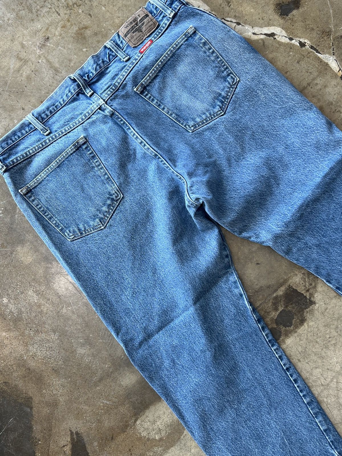 Vintage × Wrangler Wrangler Jeans Distressed Leg Opening Sz. 40x30 Size US 40 / EU 56 - 1 Thumbnail