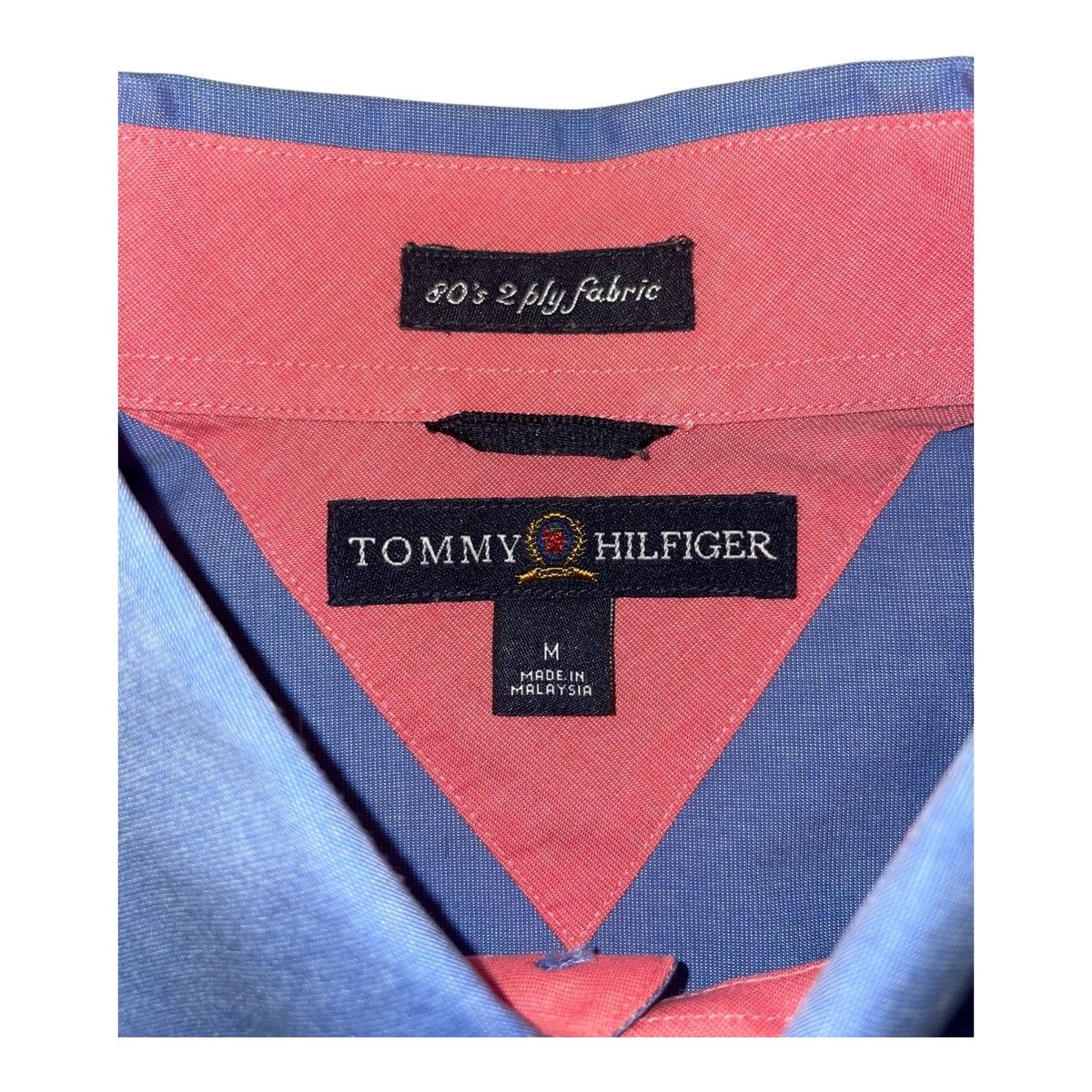 Tommy Hilfiger Tommy Hilfiger 80's 2 Ply Fabric Blue Pink Button Down Size US M / EU 48-50 / 2 - 5 Thumbnail