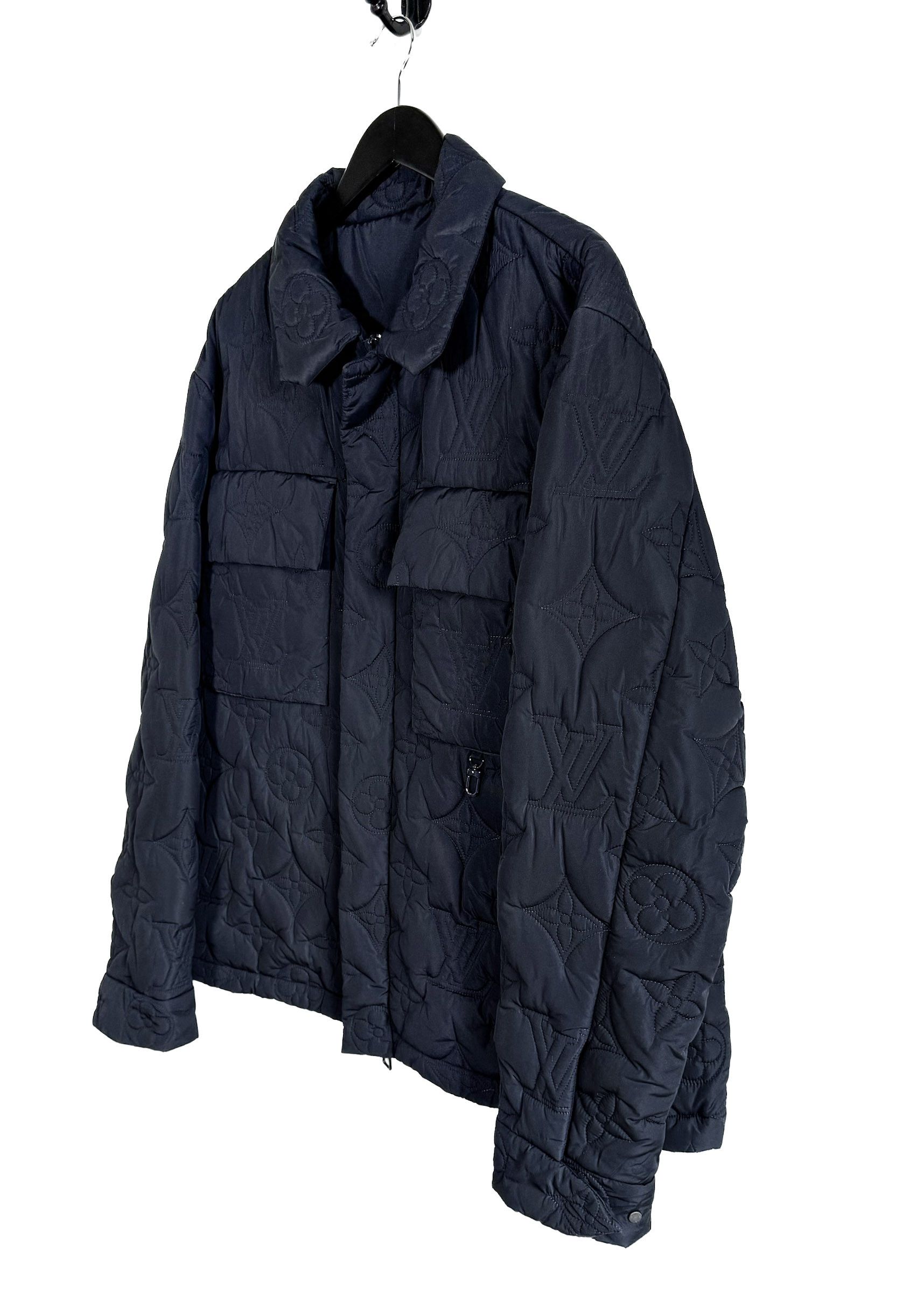 Louis Vuitton Louis Vuitton Navy Quilted Flowers LV Monogram Blouson Size US XL / EU 56 / 4 - 2 Thumbnail