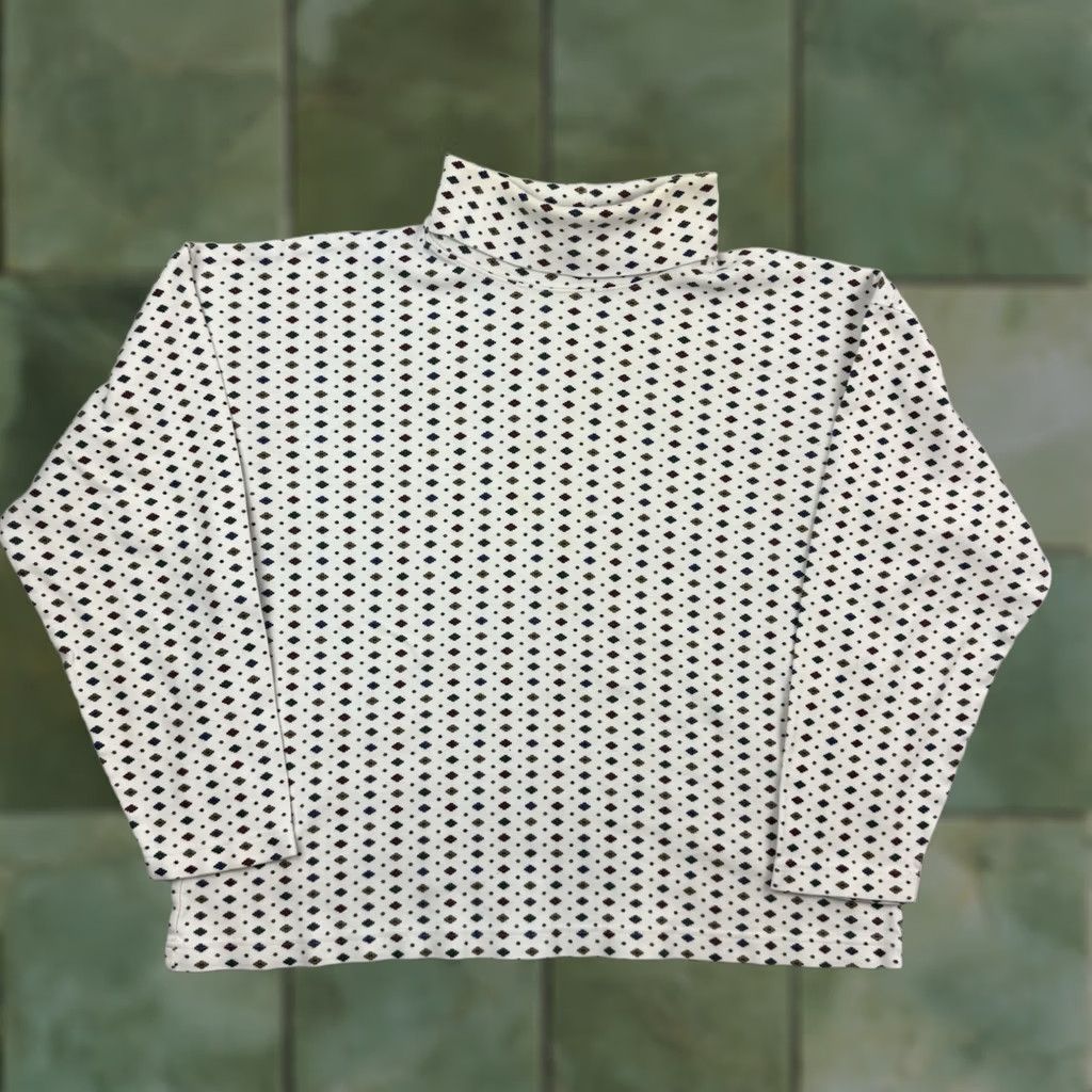 Vintage VINTAGE Woolrich Turtleneck Shirt Womens M White Geometric 90s USA Casual Hipster 80s Mens Girls Size M / US 6-8 / IT 42-44 - 1 Thumbnail