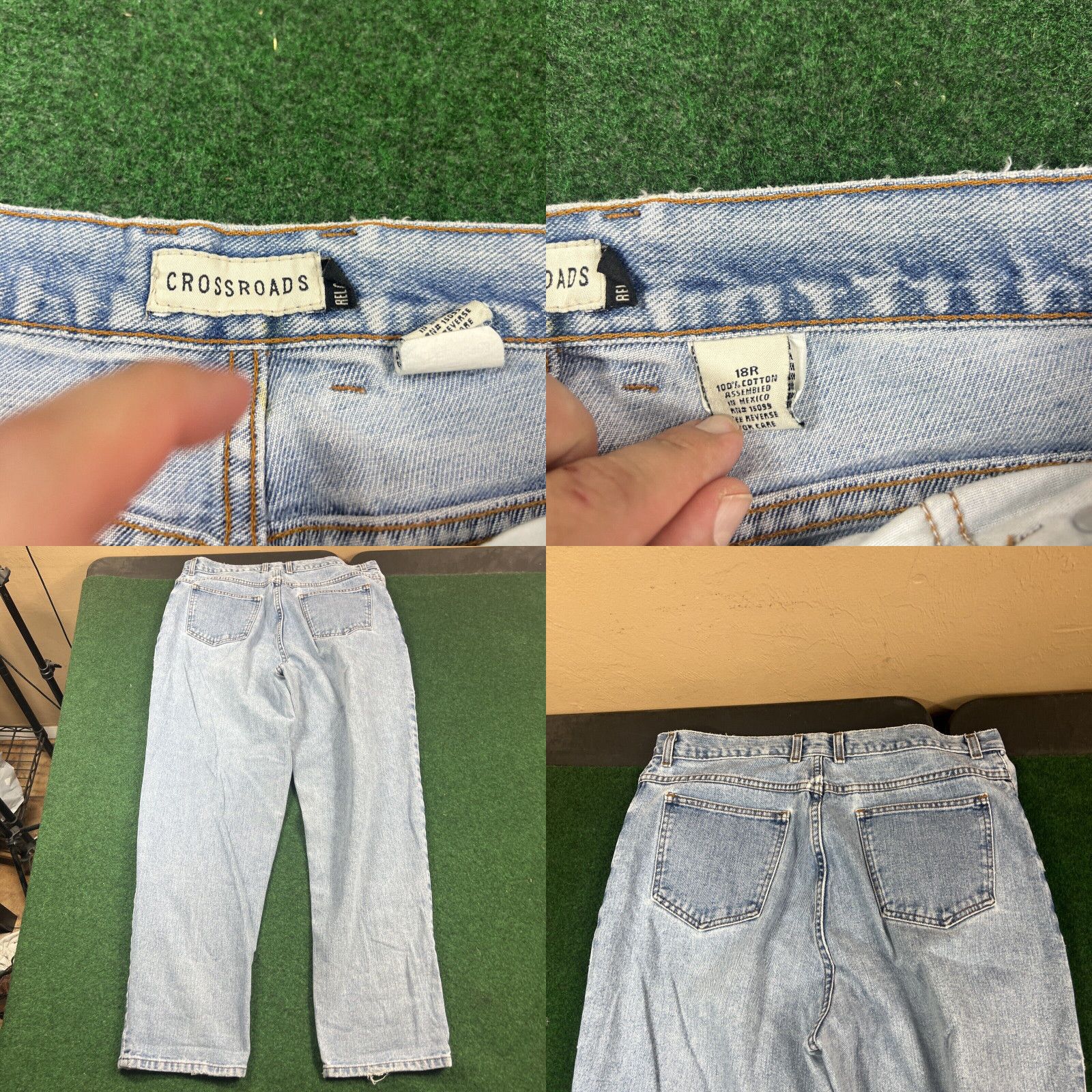 Vintage Crossroads Jeans Womens 18R Relaxed Straight Denim Pants Ladies Light Wash Size 40" / US 18 - 8 Thumbnail