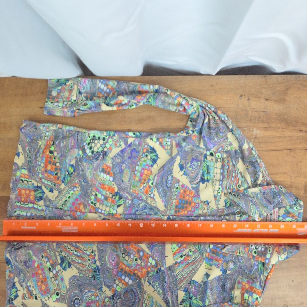 Vintage Ladies' 70s Vintage Psychedelic "Disco" Shirt Small Size S / US 4 / IT 40 - 5 Thumbnail