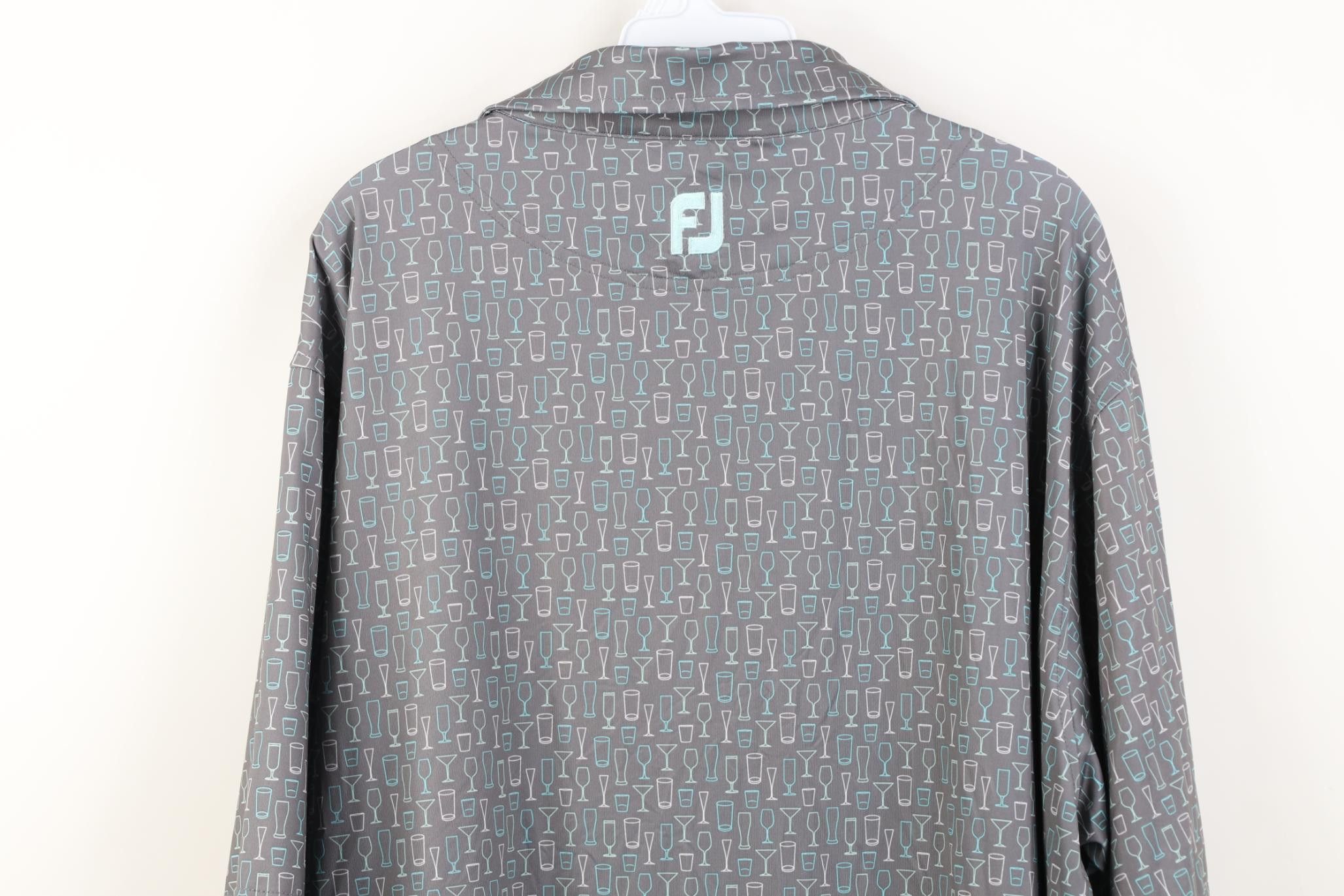 Footjoy FootJoy Glasses All Over Print Knit Collared Golf Polo Shirt Size US XXL / EU 58 / 5 - 11 Thumbnail