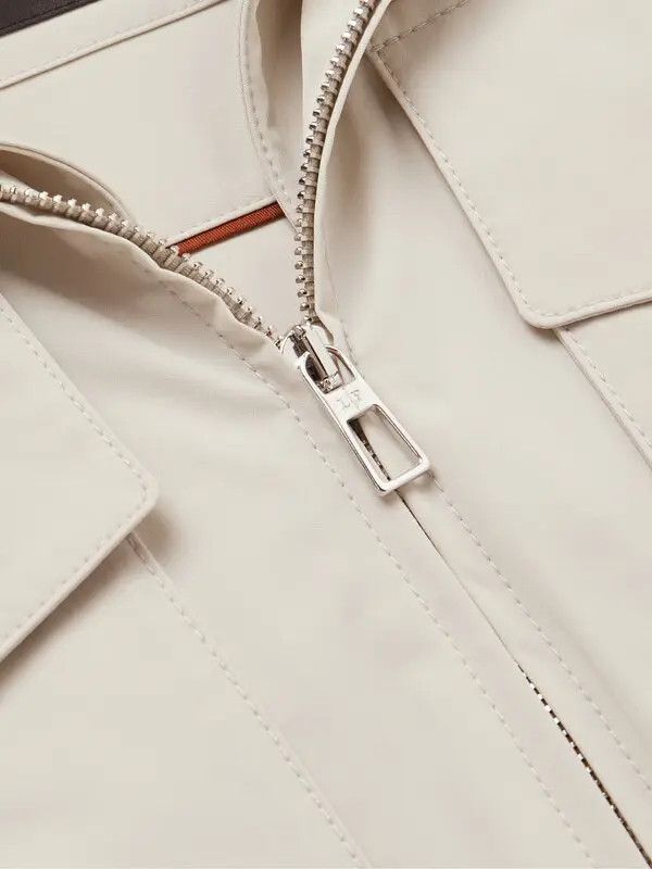 Loro Piana o1w1db10724 Tech Twill Hooded Jacket in White Size US XL / EU 56 / 4 - 5 Thumbnail