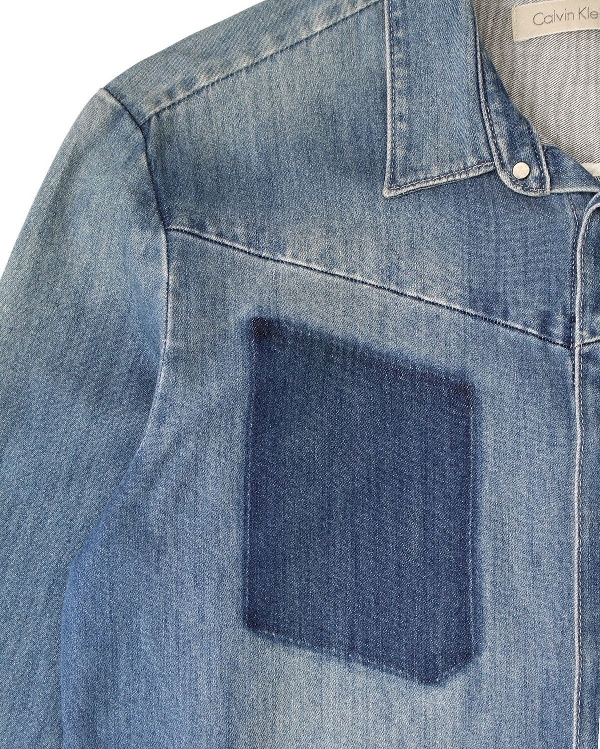 Calvin Klein 2000S CALVIN KLEIN JEANS PATCHED DENIM SHIRT Size US M / EU 48-50 / 2 - 3 Thumbnail