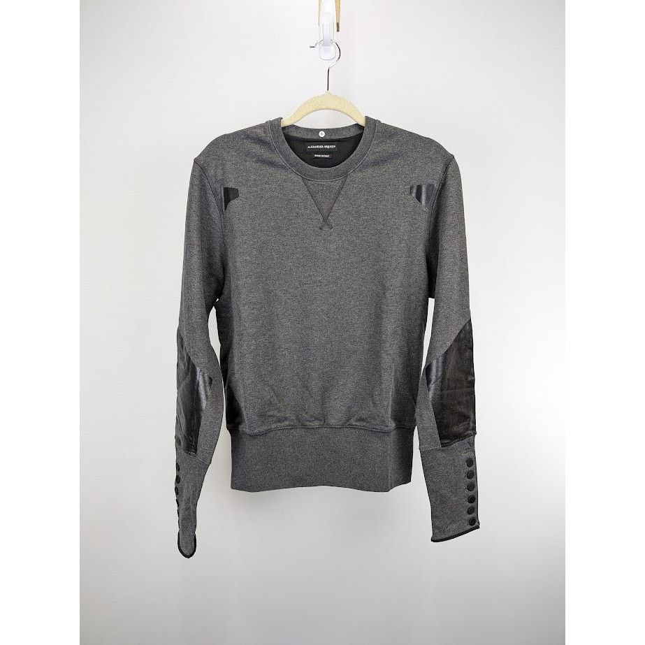 Alexander McQueen o1rshd1 Sweater / Jumper With Button Cuff in Gray Size US M / EU 48-50 / 2 - 1 Thumbnail
