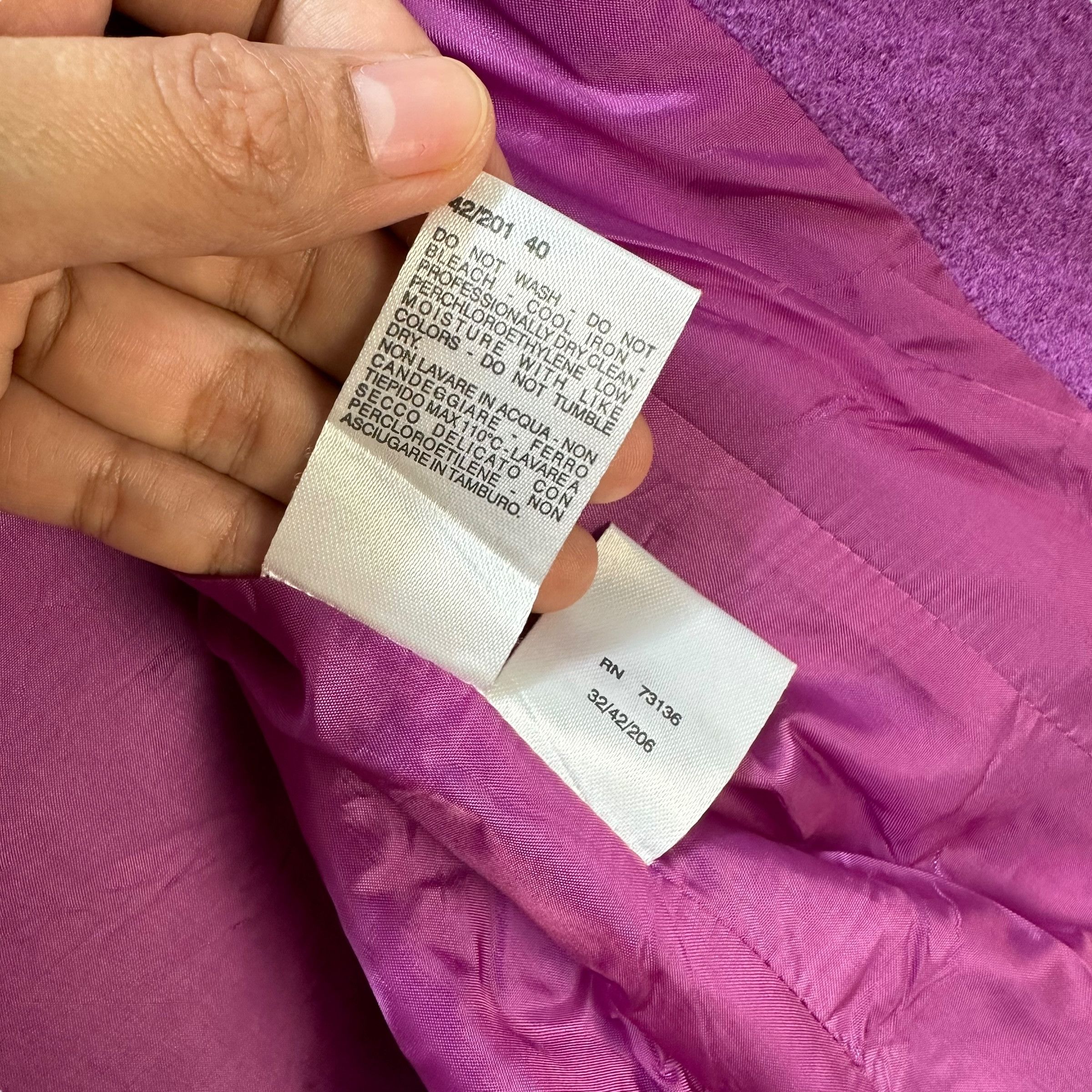 Max Mara Max Mara Purple Wool Double Collar Jacket #9132-60 Size M / US 6-8 / IT 42-44 - 9 Thumbnail