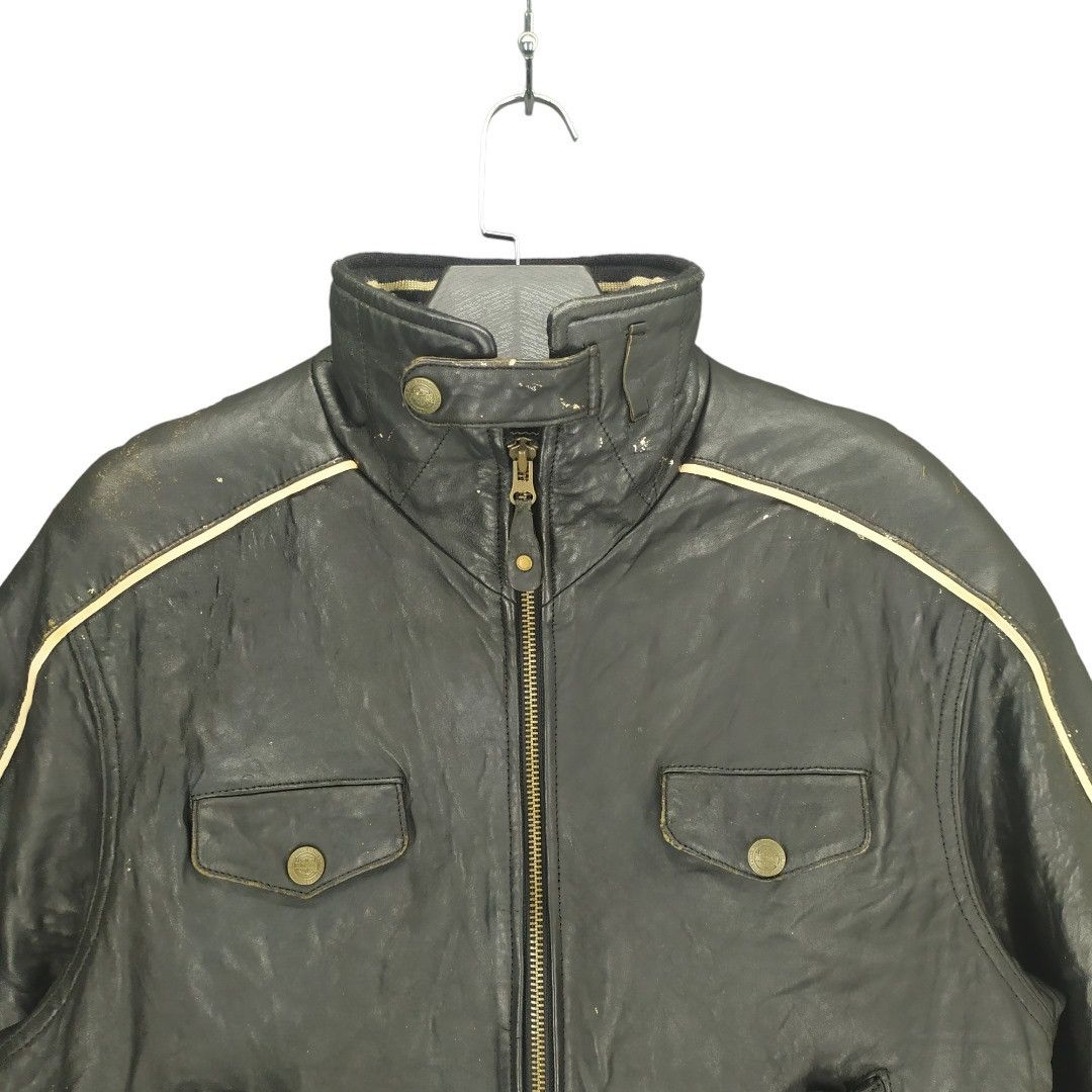 Harley Davidson TRASHED🔥 80's HD Patches Big Logo Leather Jacket #949 Size US M / EU 48-50 / 2 - 11 Thumbnail