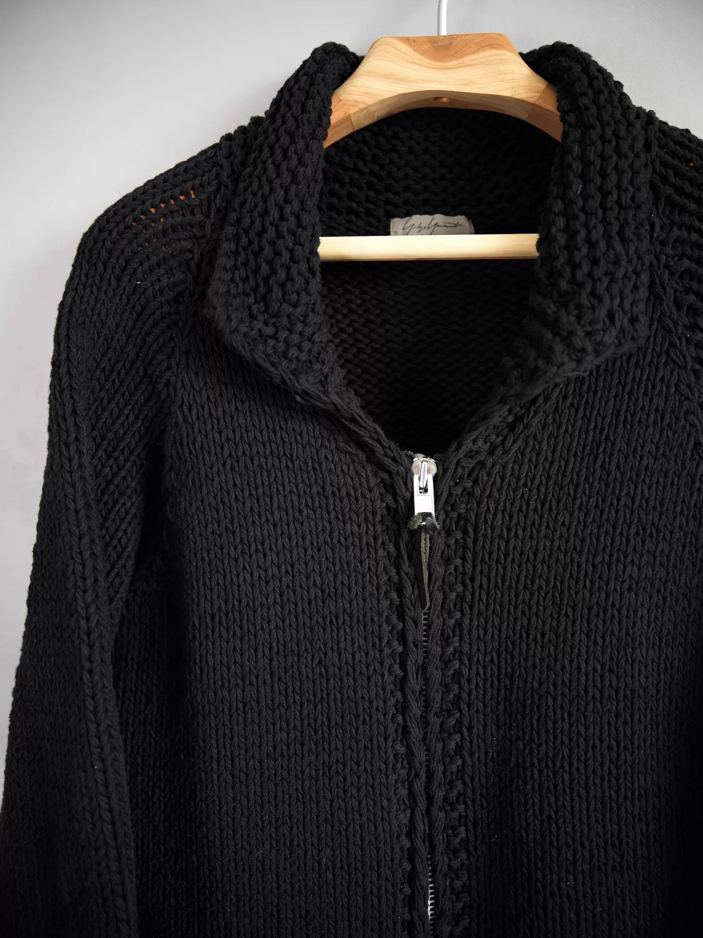 Yohji Yamamoto Yohji Yamamoto 18AW Hand-Knit Fringe Sweater Black/White Size US L / EU 52-54 / 3 - 5 Thumbnail