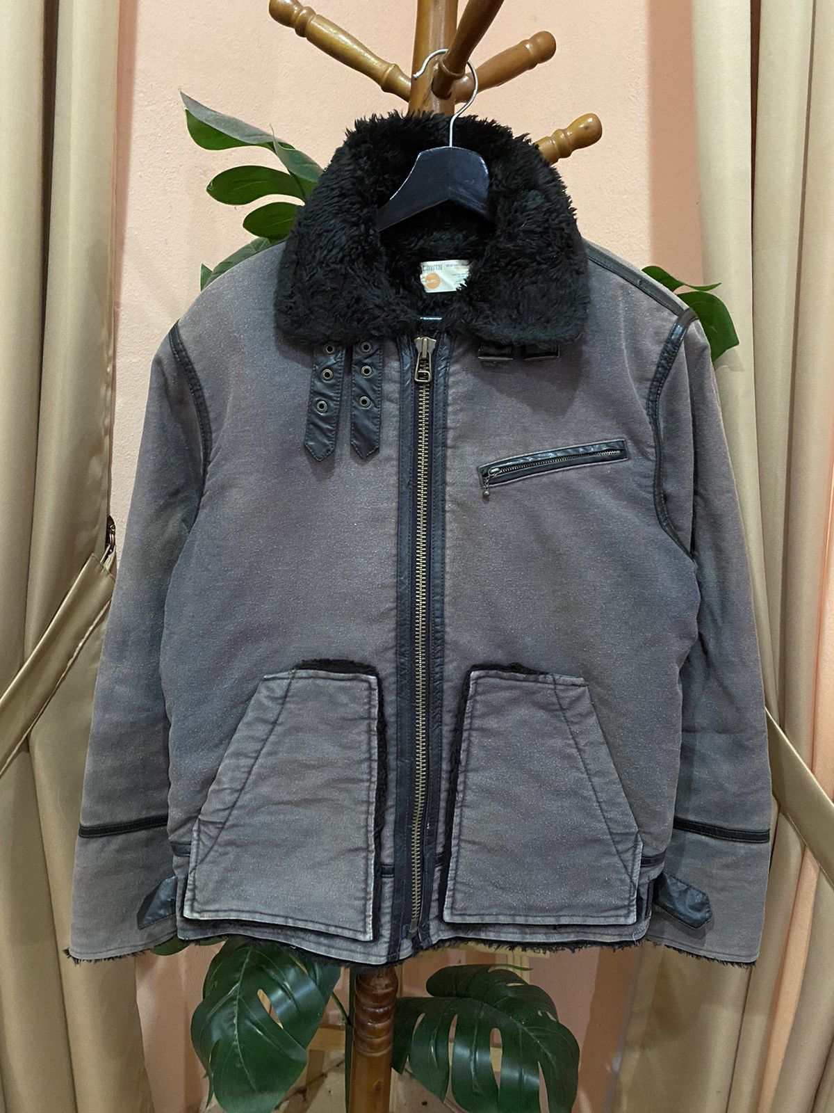 Edwin Edwin Vintage Shearling Collar Jacket - Gray Size US M / EU 48-50 / 2 - 1 Thumbnail