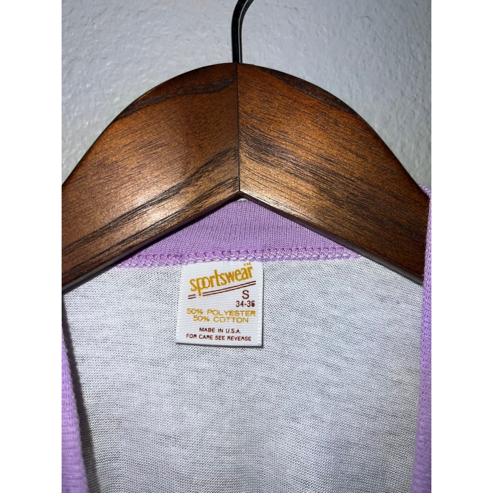 Other 80s Vintage Women's Sportswear White Purple Crop Top Shirt S Size S / US 4 / IT 40 - 6 Thumbnail