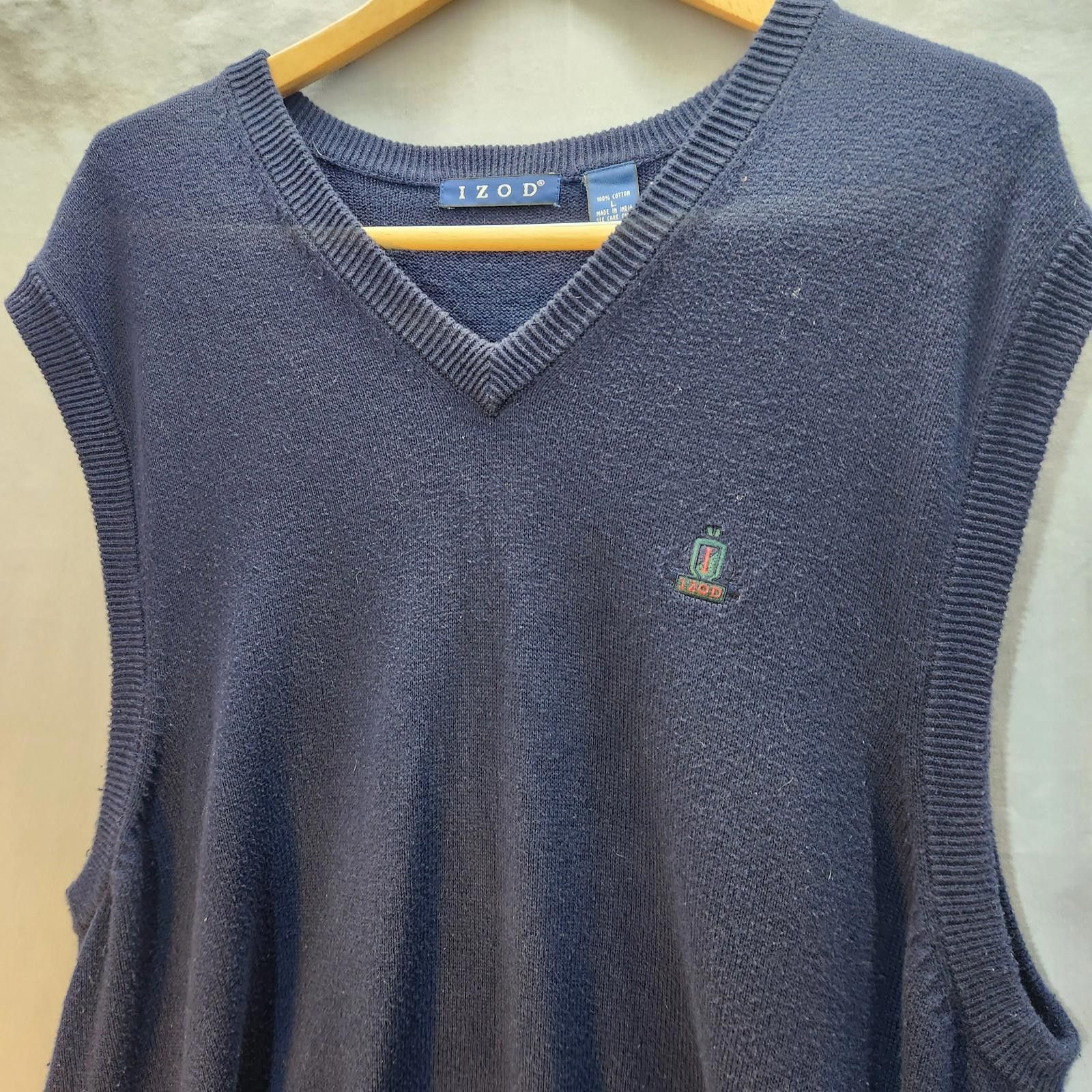Izod Vintage IZOD Cotton Sweater Vest Blue Mens Size Large Size US L / EU 52-54 / 3 - 2 Thumbnail