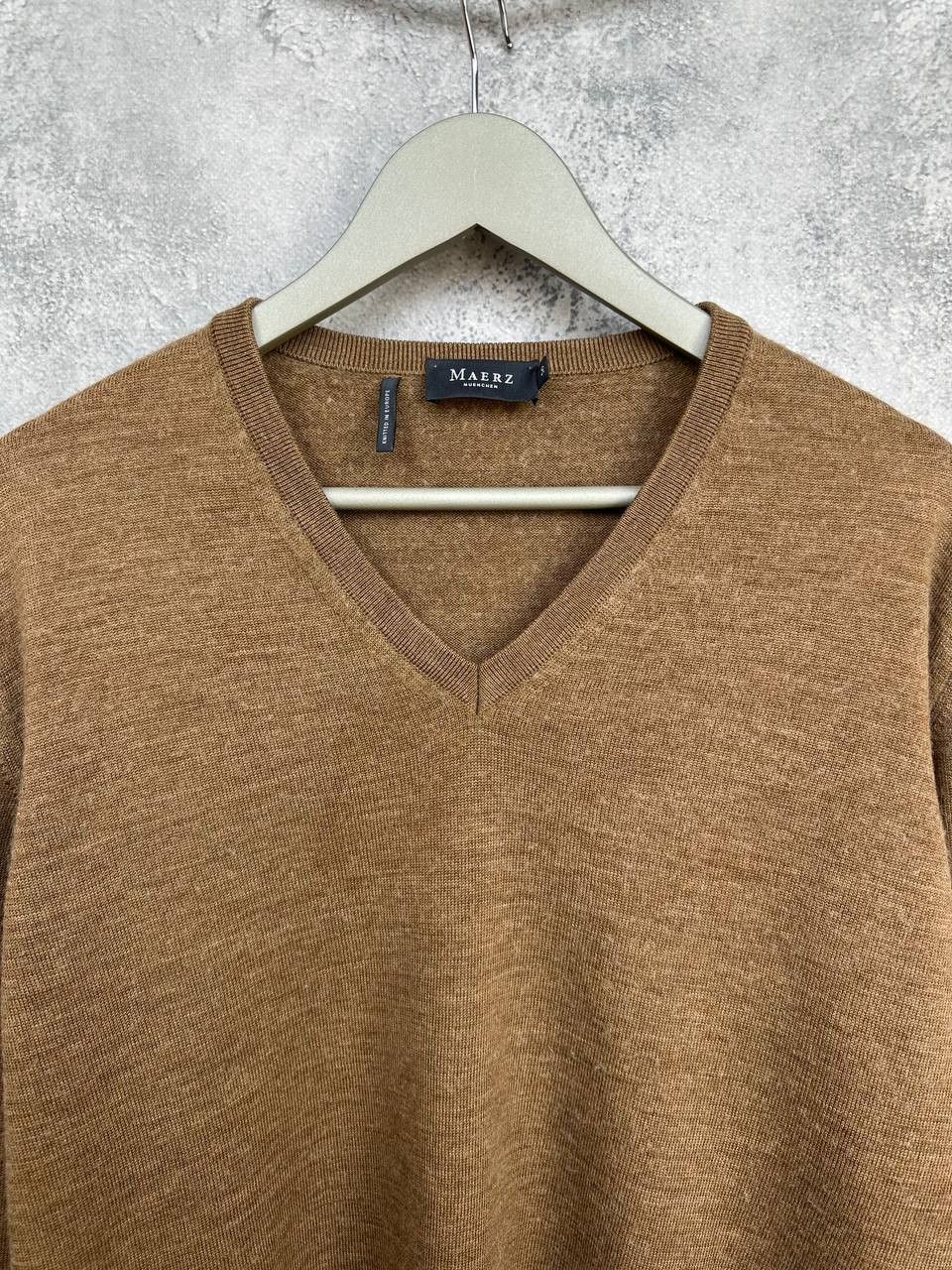 Other Maerz Muenchen V-Neck Sweater Brown Pullover Knit Jumper LS Size US XXL / EU 58 / 5 - 4 Thumbnail