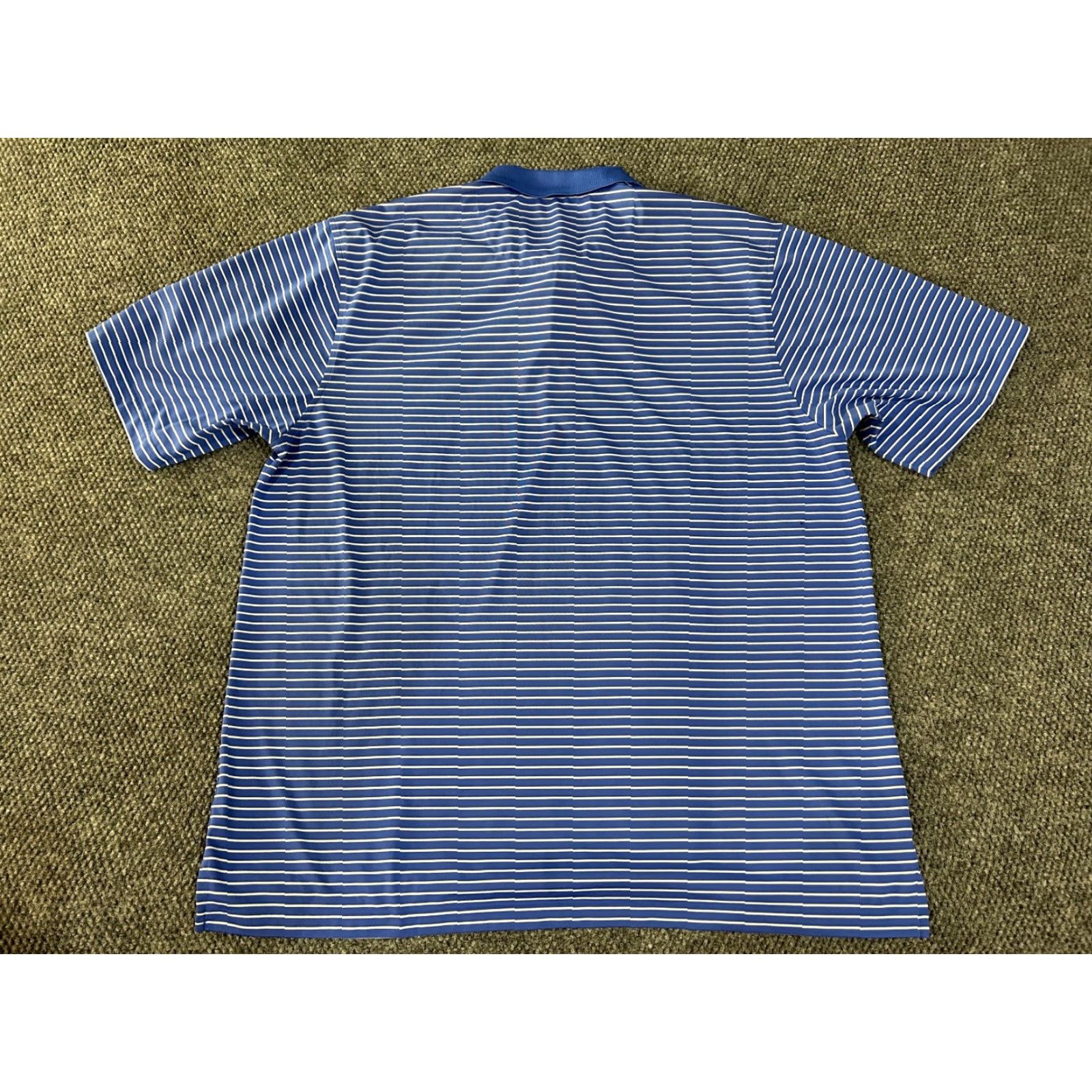 Vintage Donald Ross Polo Shirt Mens 2XL Blue White Striped Sharks Performance Golf Shirt Size US XXL / EU 58 / 5 - 7 Thumbnail