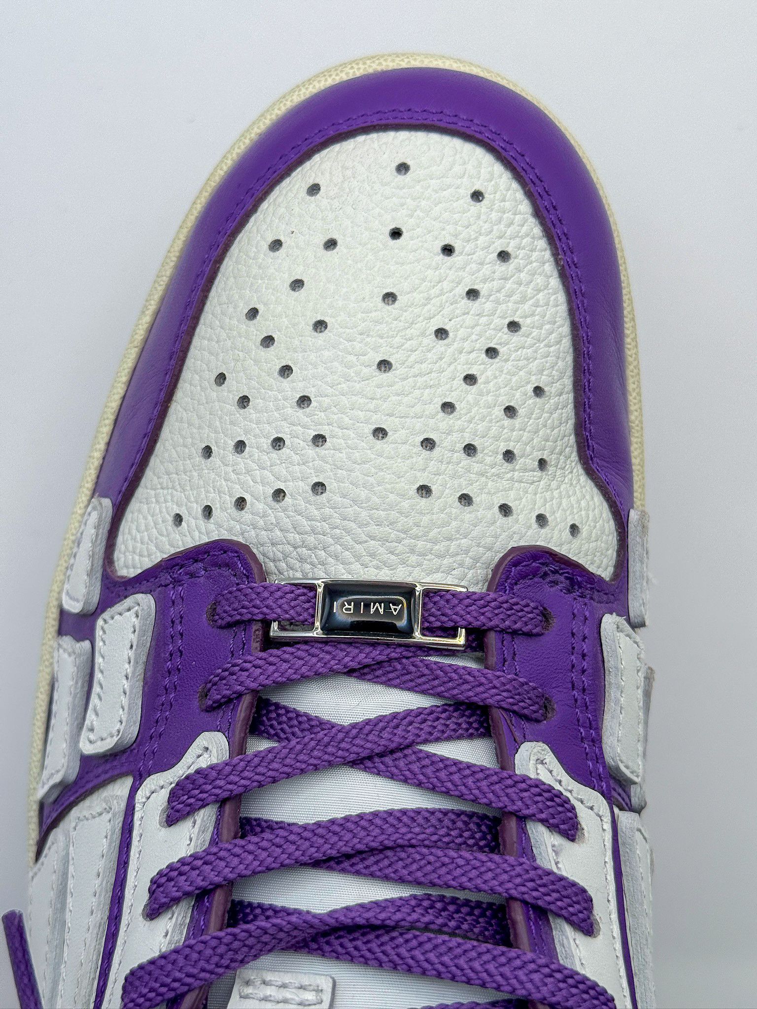 Amiri AMIRI Skel Top Low "Purple White" 2022 Skeleton Bones Size US 13 / EU 46 - 15 Thumbnail