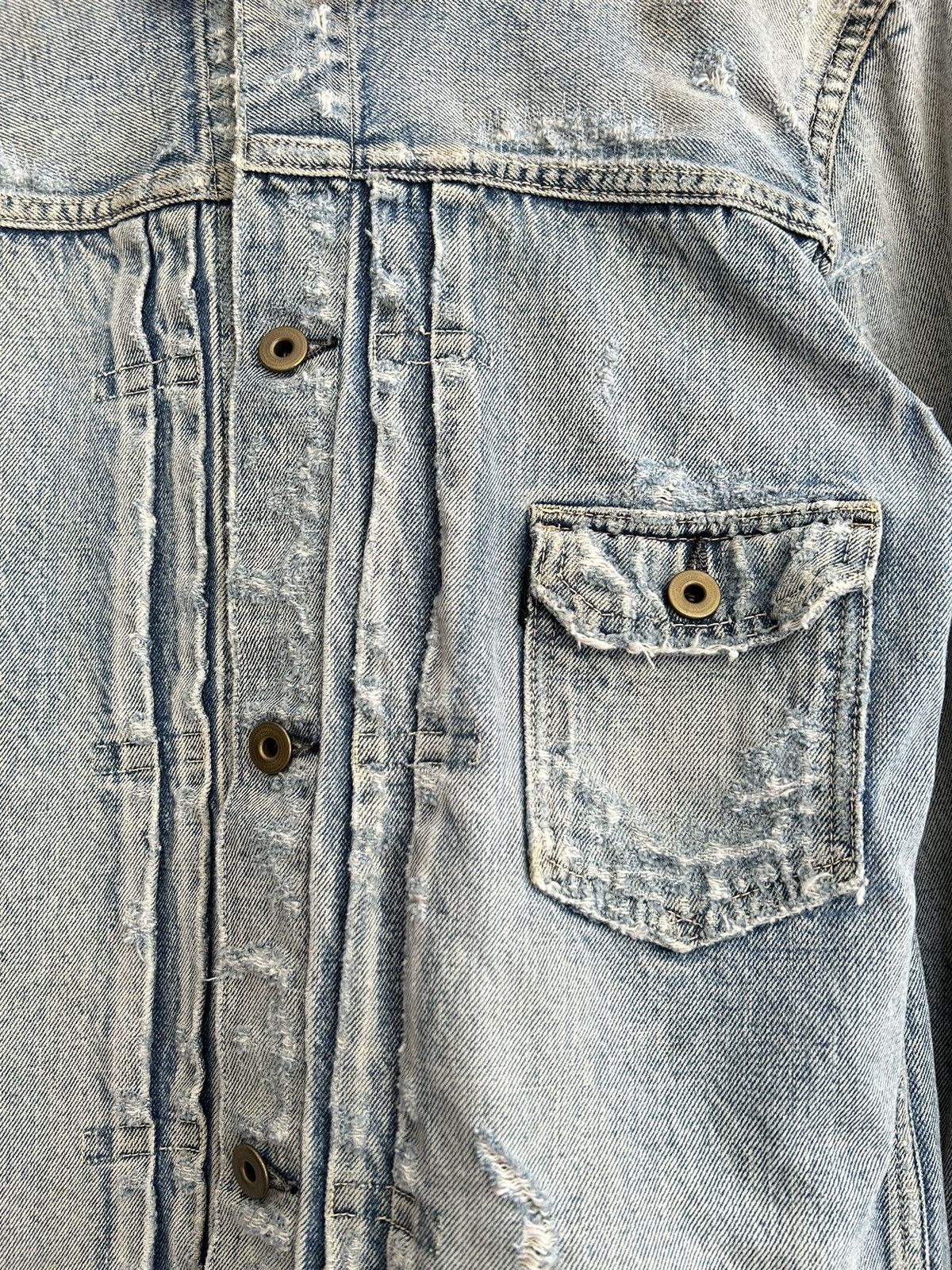 If Six Was Nine Wjk Distressed Denim Jacket Size US L / EU 52-54 / 3 - 5 Thumbnail
