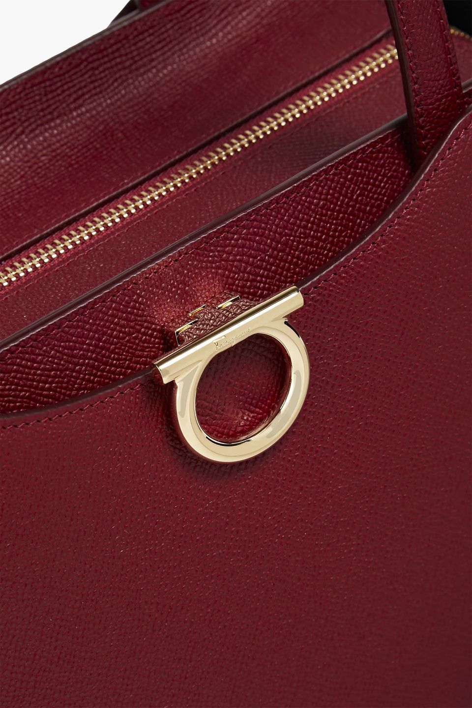 Salvatore Ferragamo o1s1rm0924 Size: OS / Gemini Leather Tote Bag in Burgundy Size ONE SIZE - 4 Thumbnail