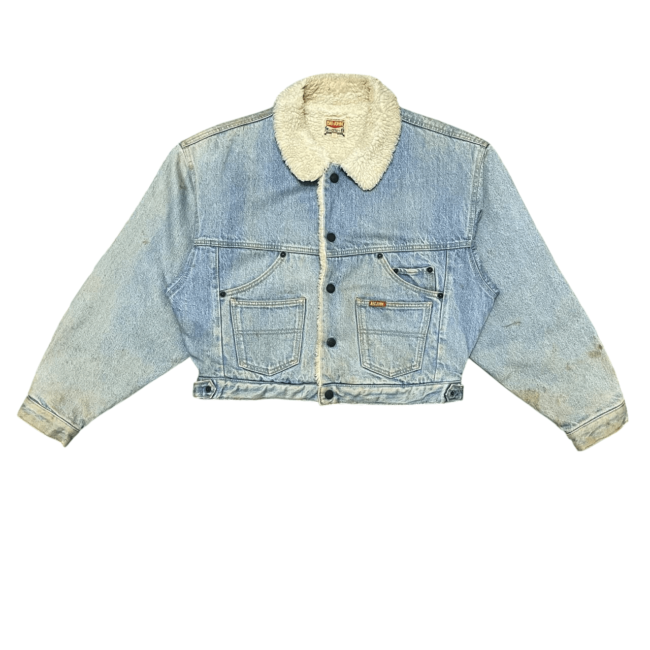 Big John Vintage Big John Cropped Sherpa Lined Denim Jacket Size US S / EU 44-46 / 1 - 1 Thumbnail